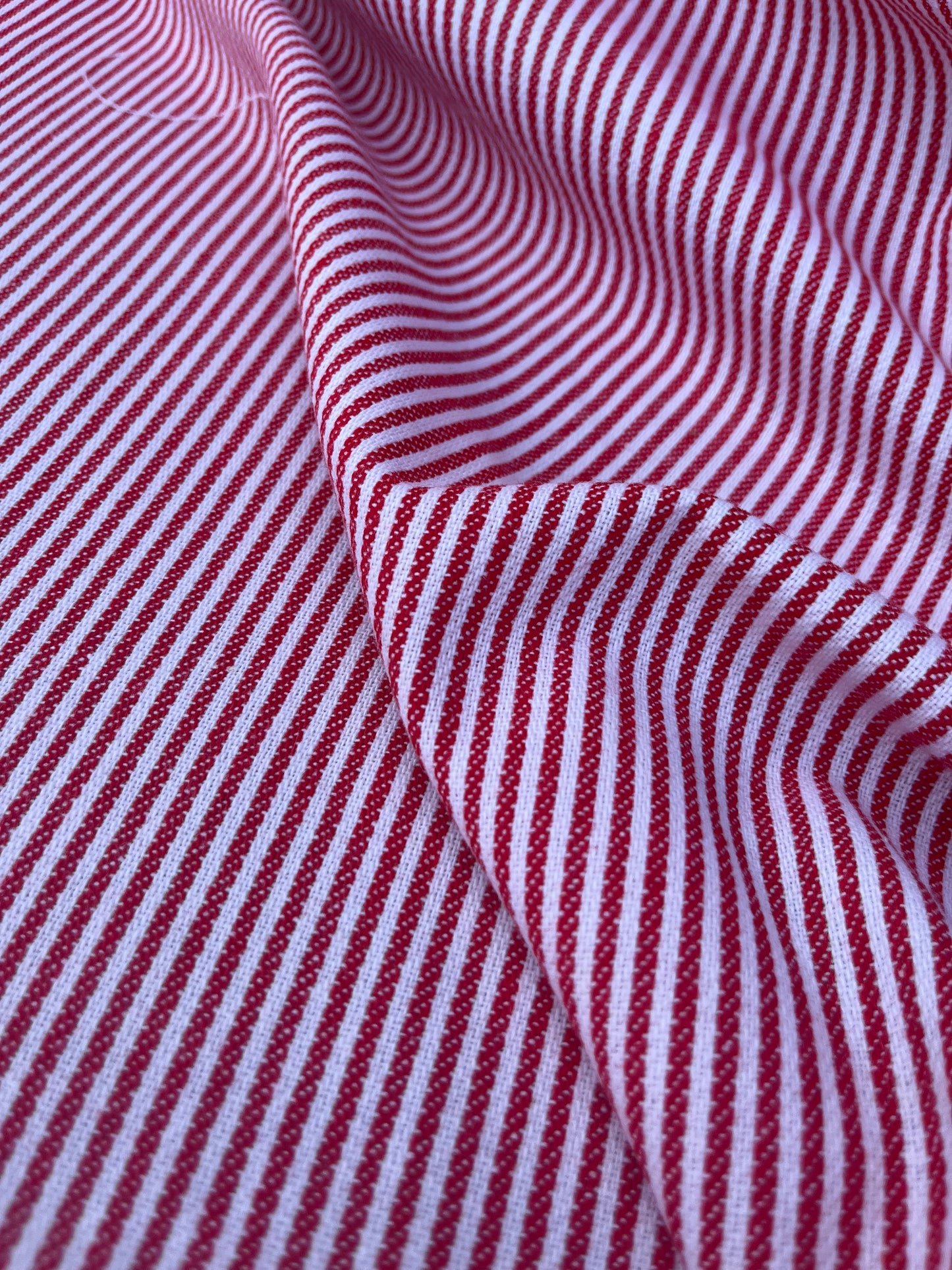 EUDINE 018 woven cotton stripes red/white