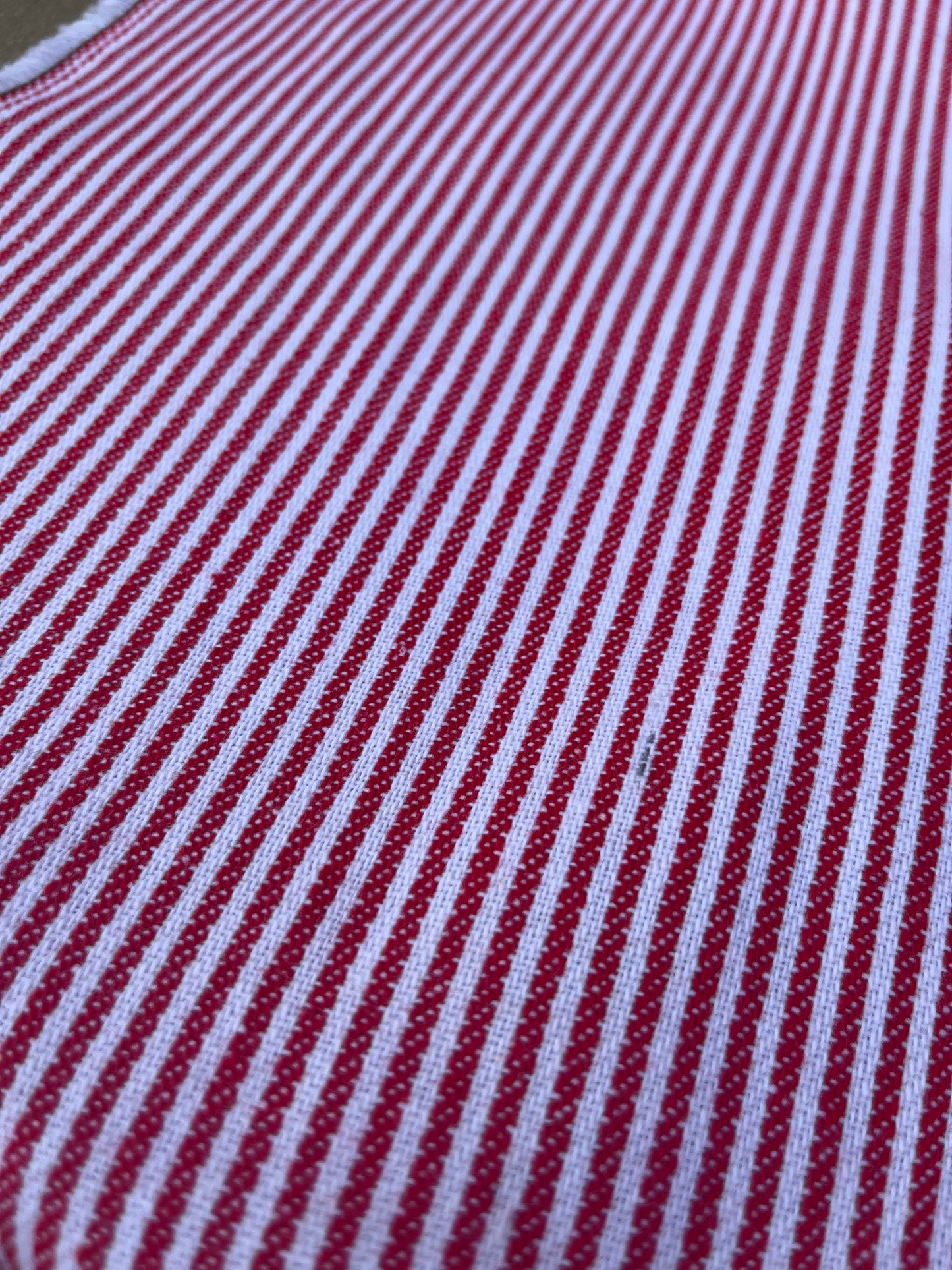 EUDINE 018 woven cotton stripes red/white