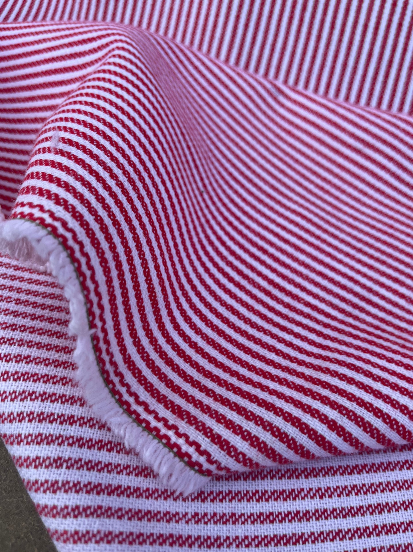 EUDINE 018 woven cotton stripes red/white