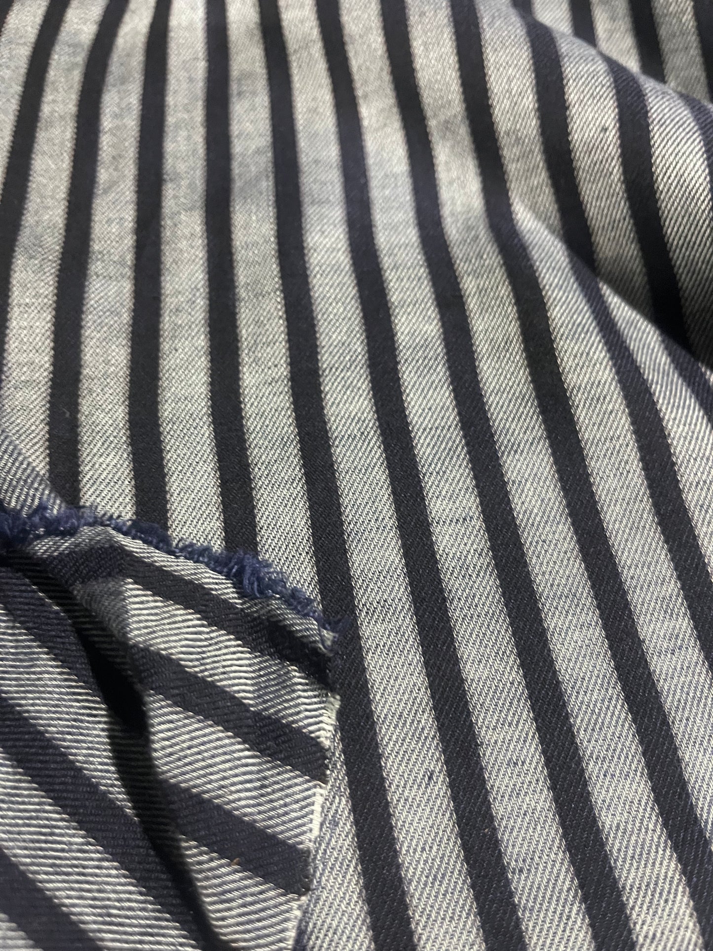 BIRMA 001 viscose/wool stripes navy/grey