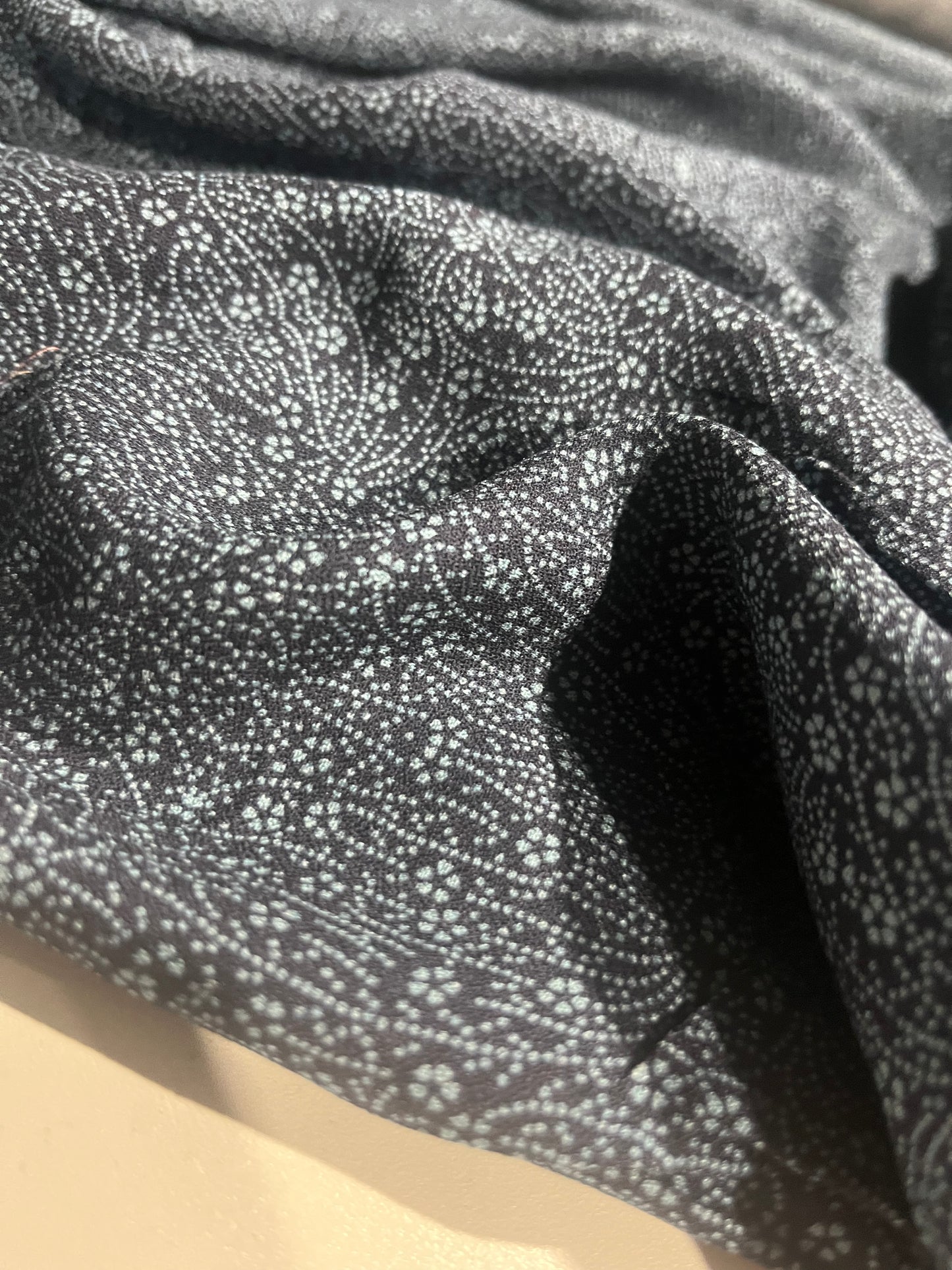 PC BIRMA 004 viscose crêpe navy/light blue flowers