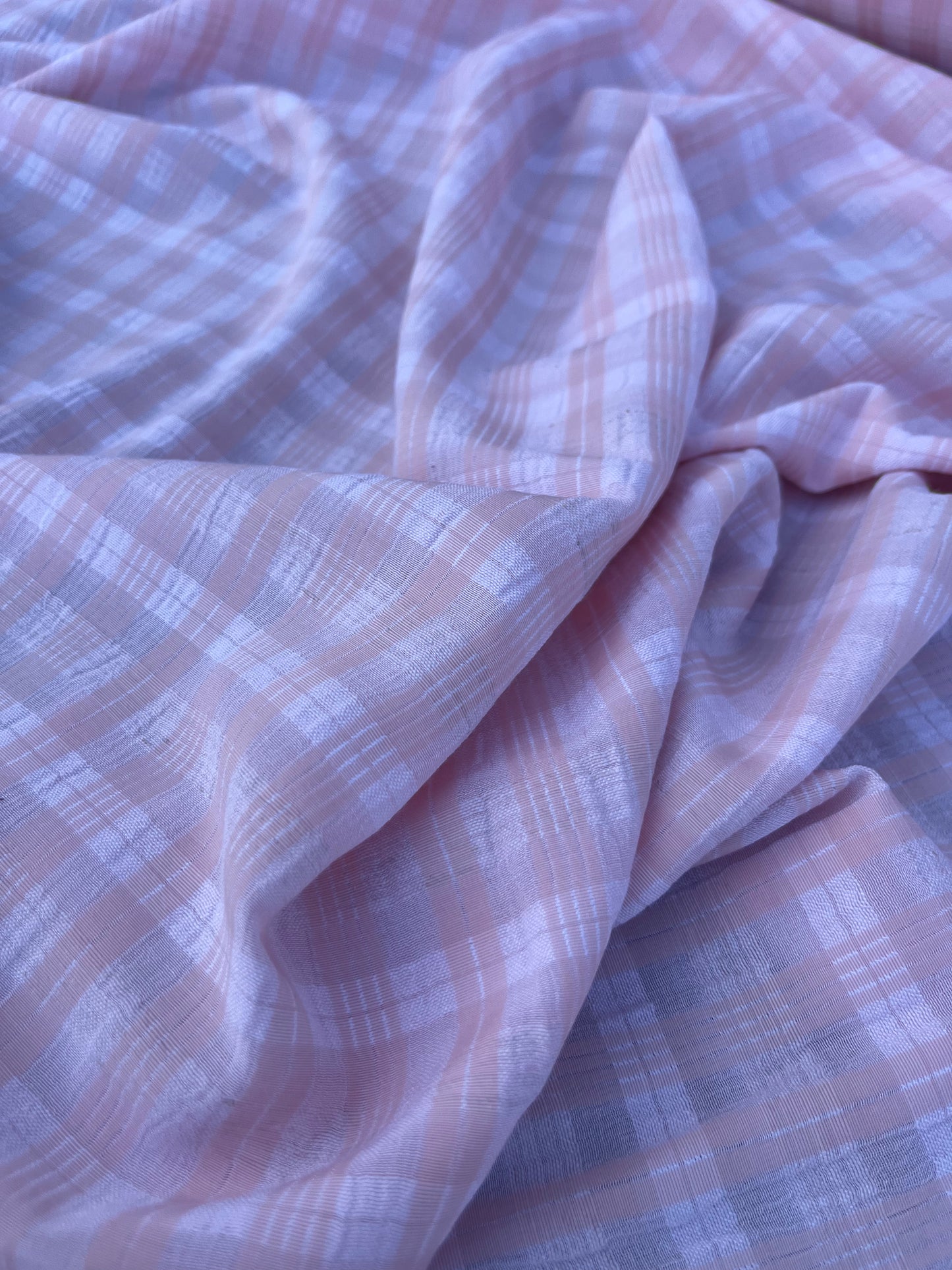 EUDINE 023 lightweight check pink/white