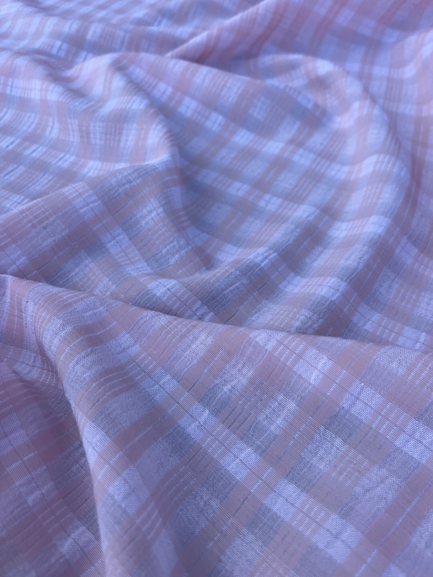EUDINE 023 lightweight check pink/white