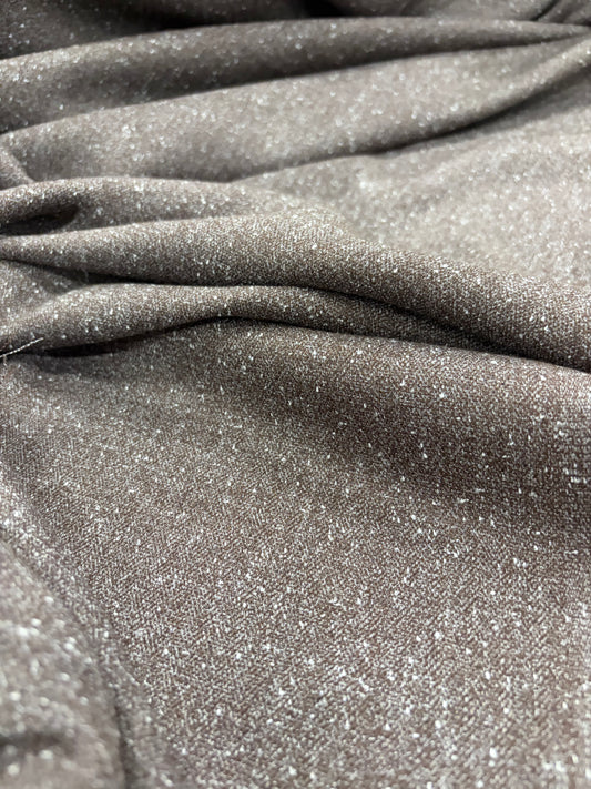WALTHER 023 brown cotton stretch tweed suiting fabric
