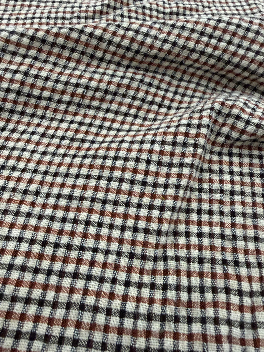 WALTHER 024 colourwoven cotton seersucker check