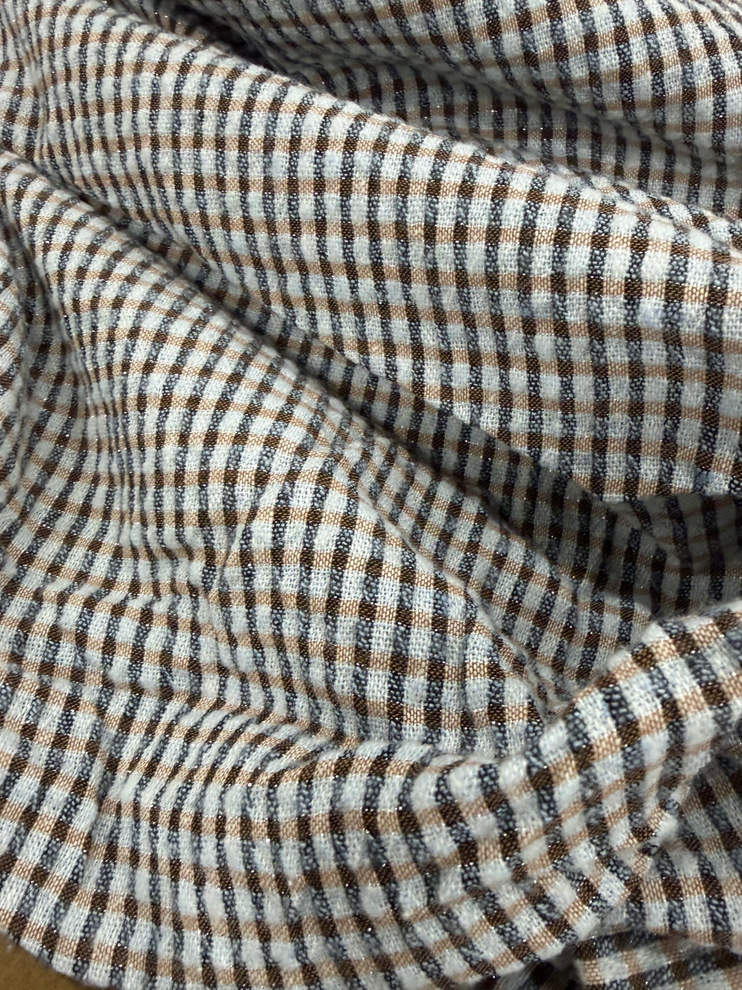 WALTHER 025 colourwoven cotton seersucker check