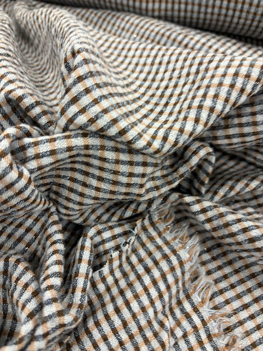 WALTHER 025 colourwoven cotton seersucker check