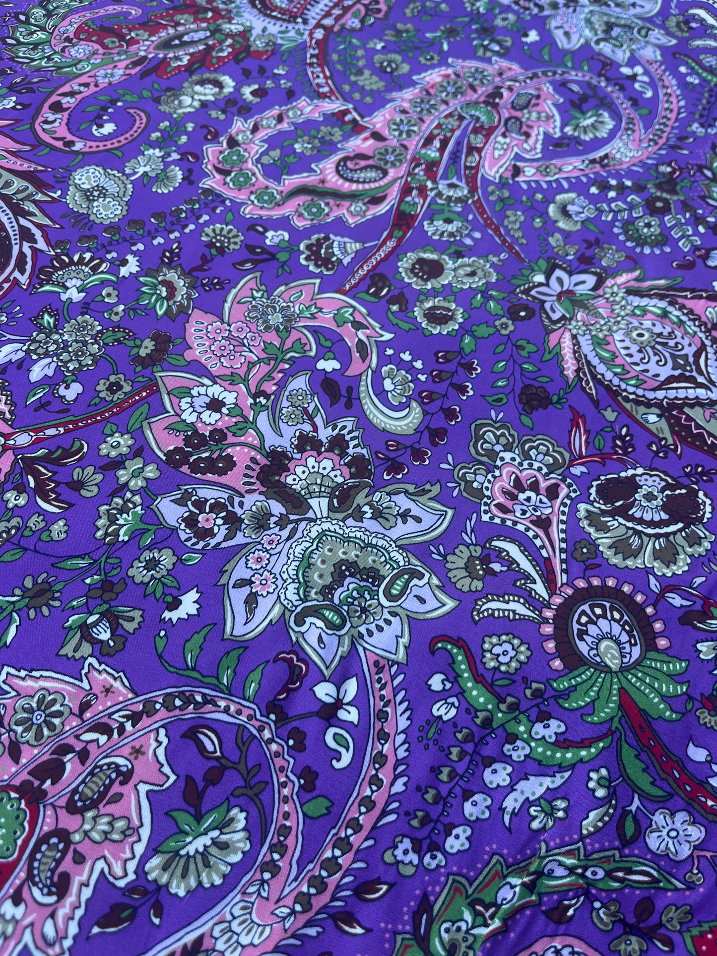 LOUIS 019 viscose satin purple print