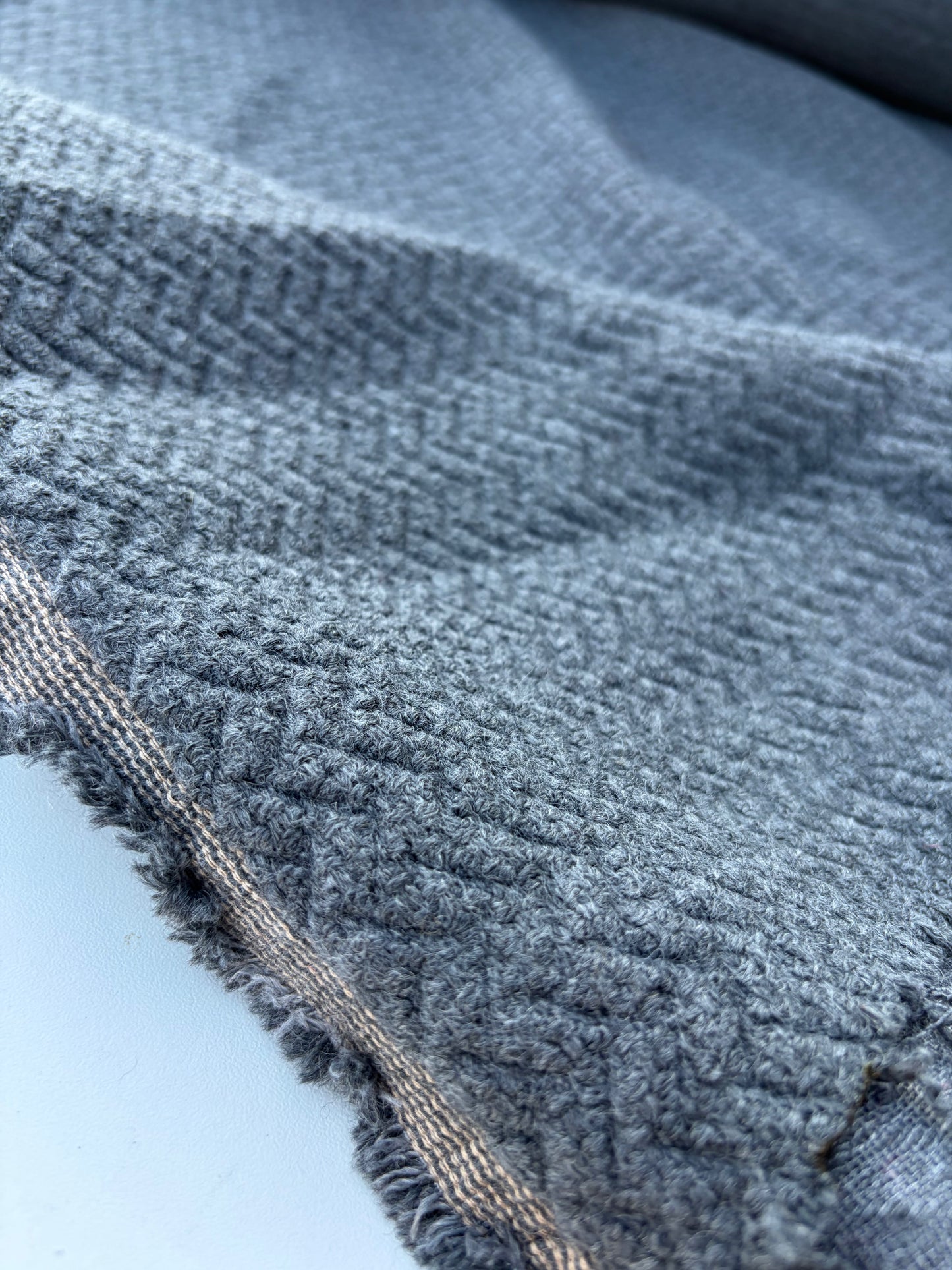 LAUREN 001 grey stretch fantasy coat fabric