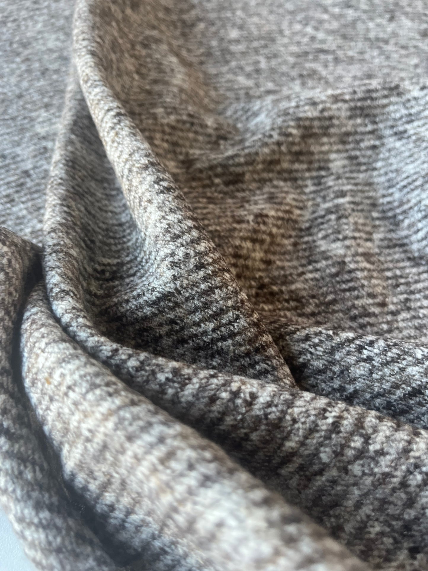 ROSALIE 001 knitted wool diagonal stripe brown/grey