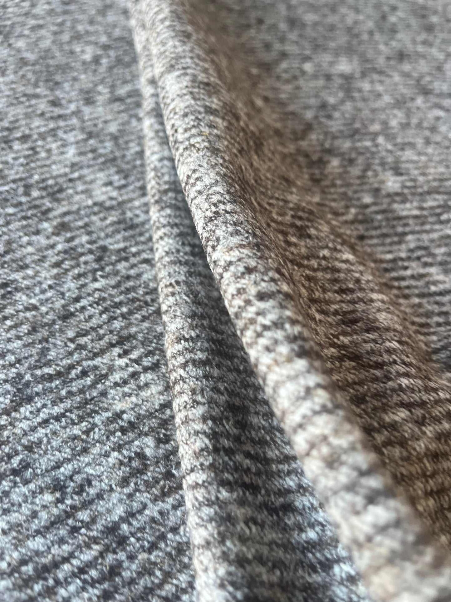 ROSALIE 001 knitted wool diagonal stripe brown/grey