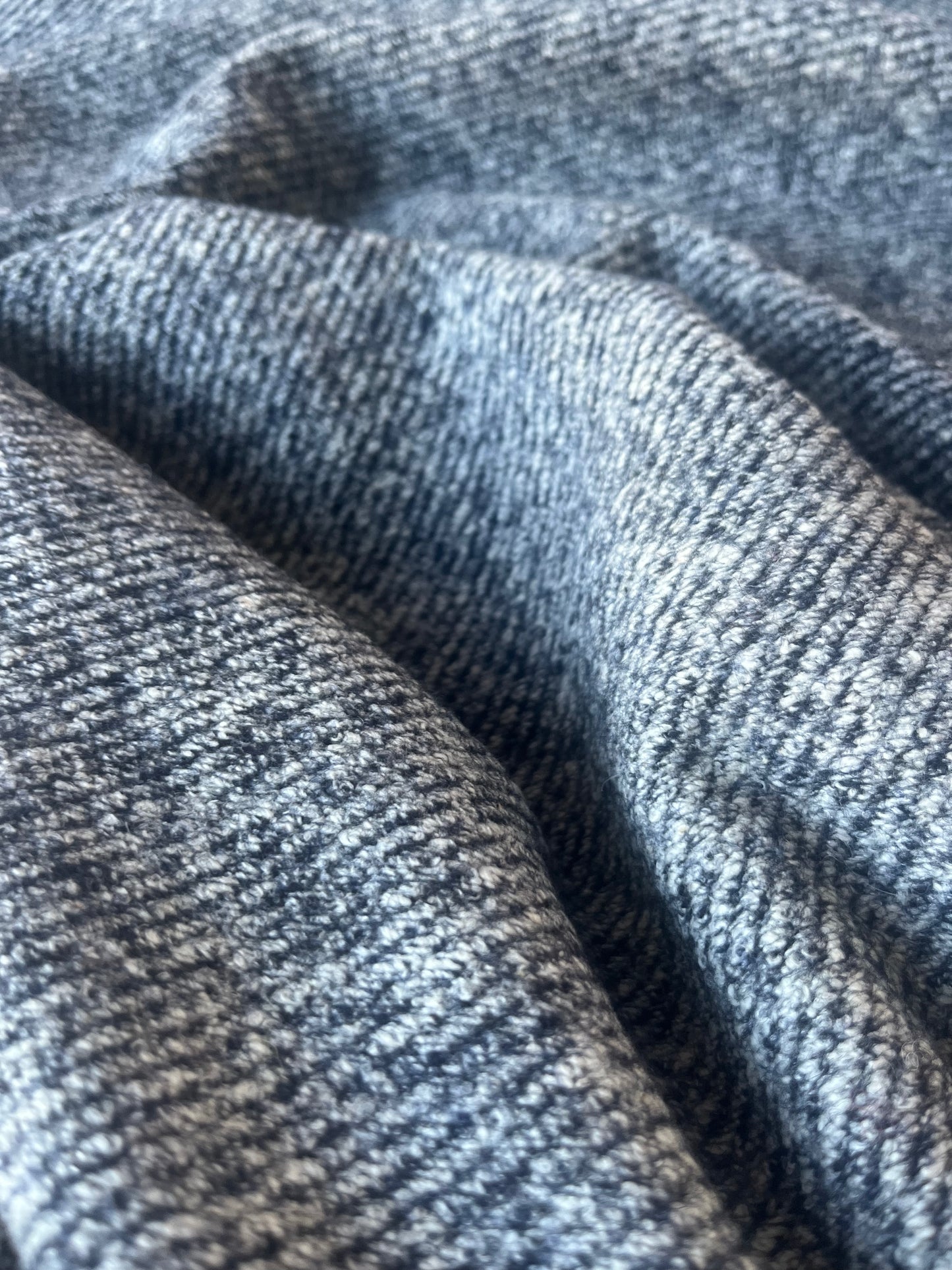 ROSALIE 002 knitted wool diagonal stripe navy/grey