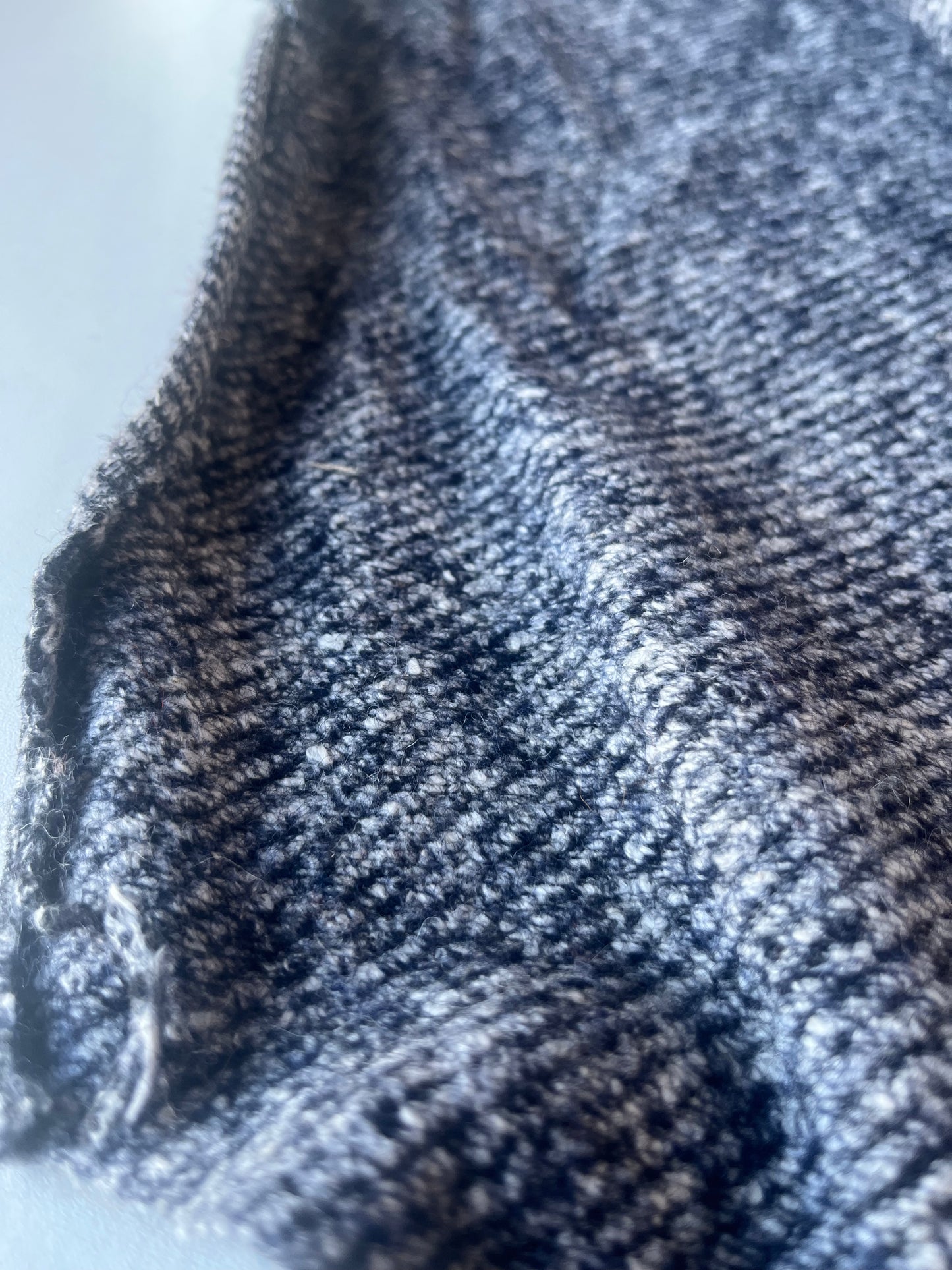 ROSALIE 002 knitted wool diagonal stripe navy/grey