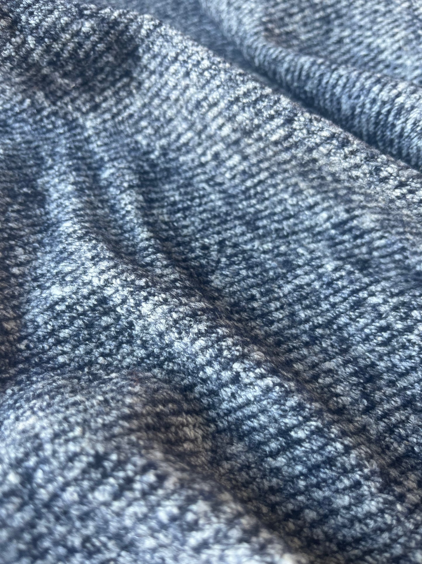 ROSALIE 002 knitted wool diagonal stripe navy/grey