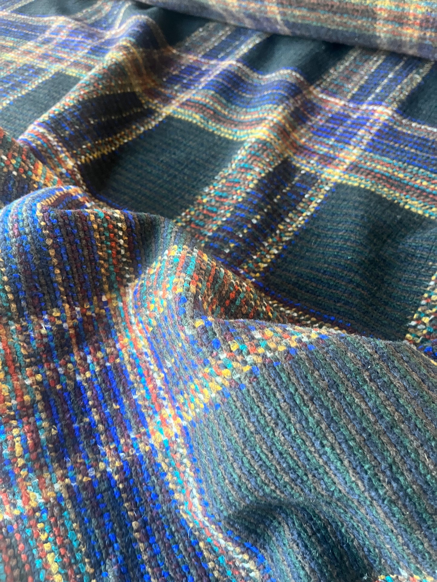 ROSALIE 003 heavy woolen coat fabric cobalt check