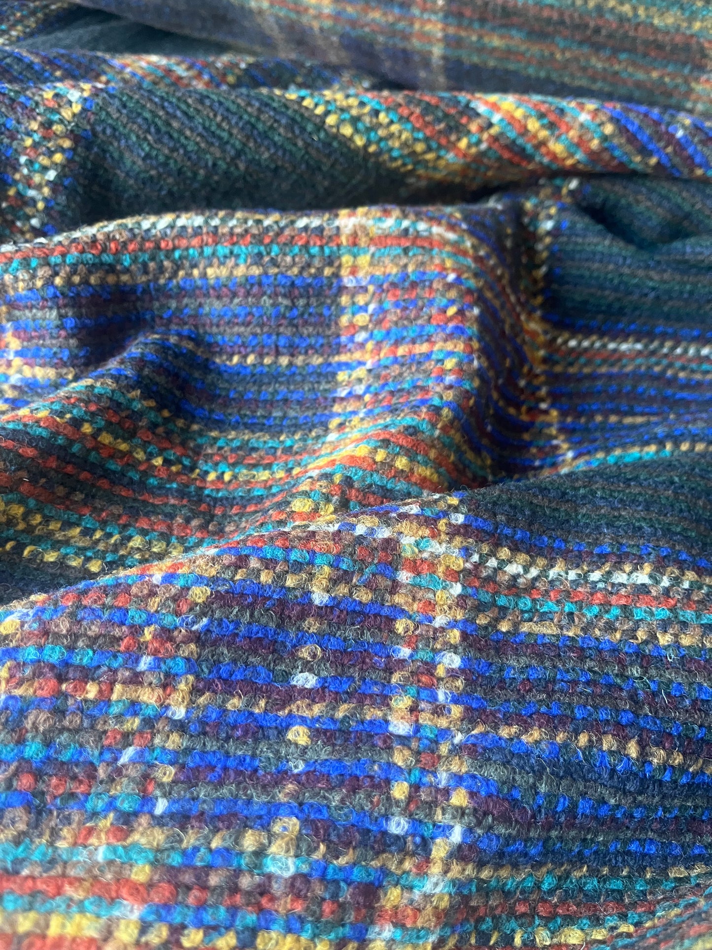 ROSALIE 003 heavy woolen coat fabric cobalt check