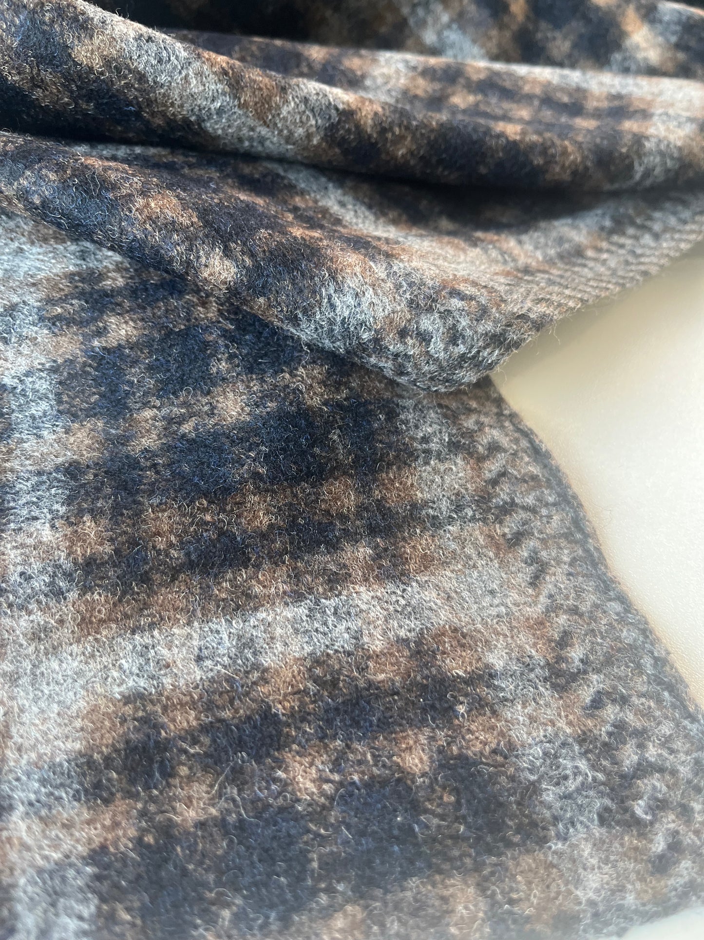 ROSALIE 009 woolen coat fabric navy/brown check