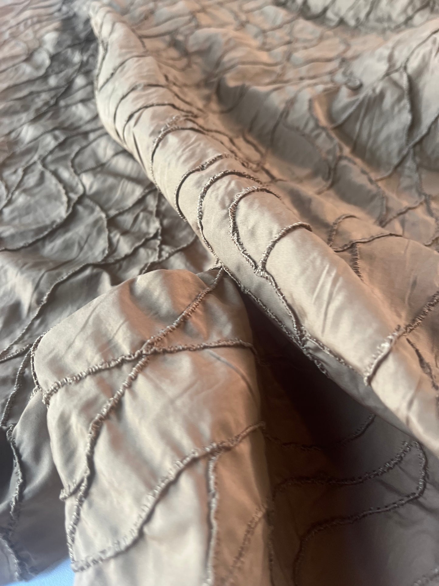 ROSALIE 010 satin with embroidery camel