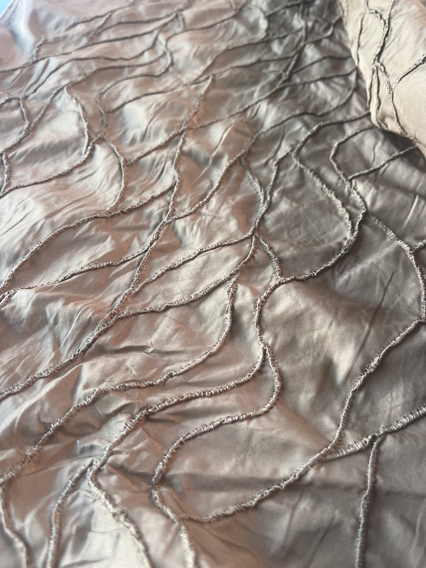 ROSALIE 010 satin with embroidery camel