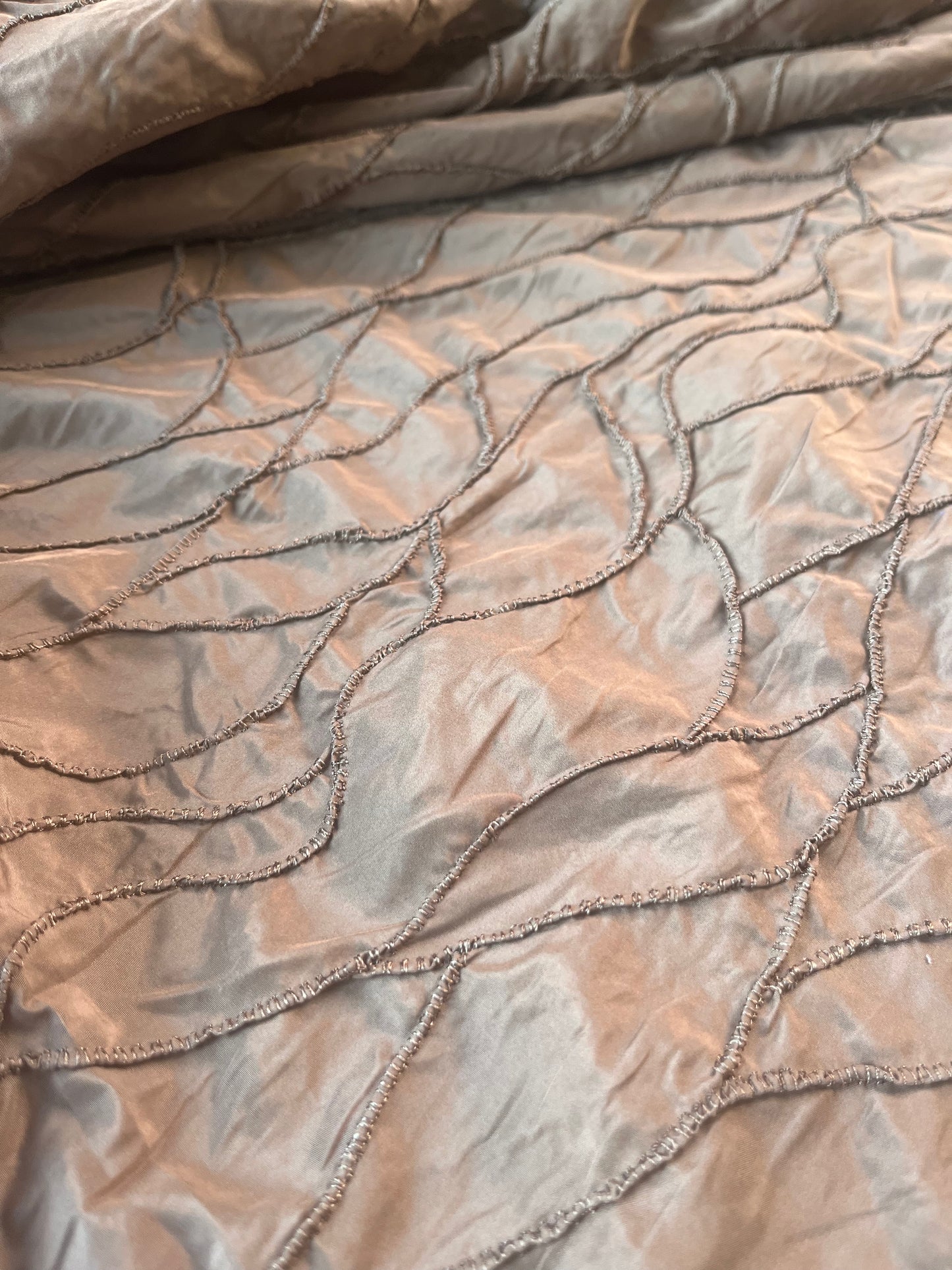 ROSALIE 010 satin with embroidery camel