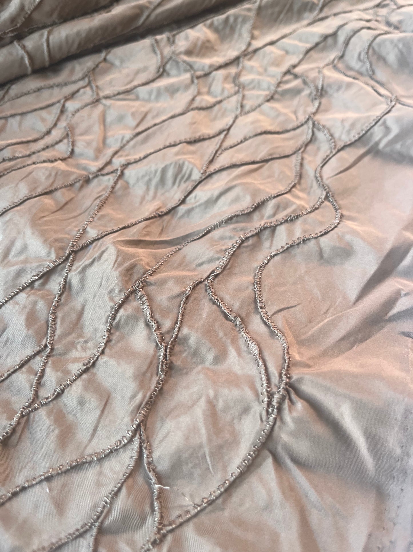 ROSALIE 010 satin with embroidery camel