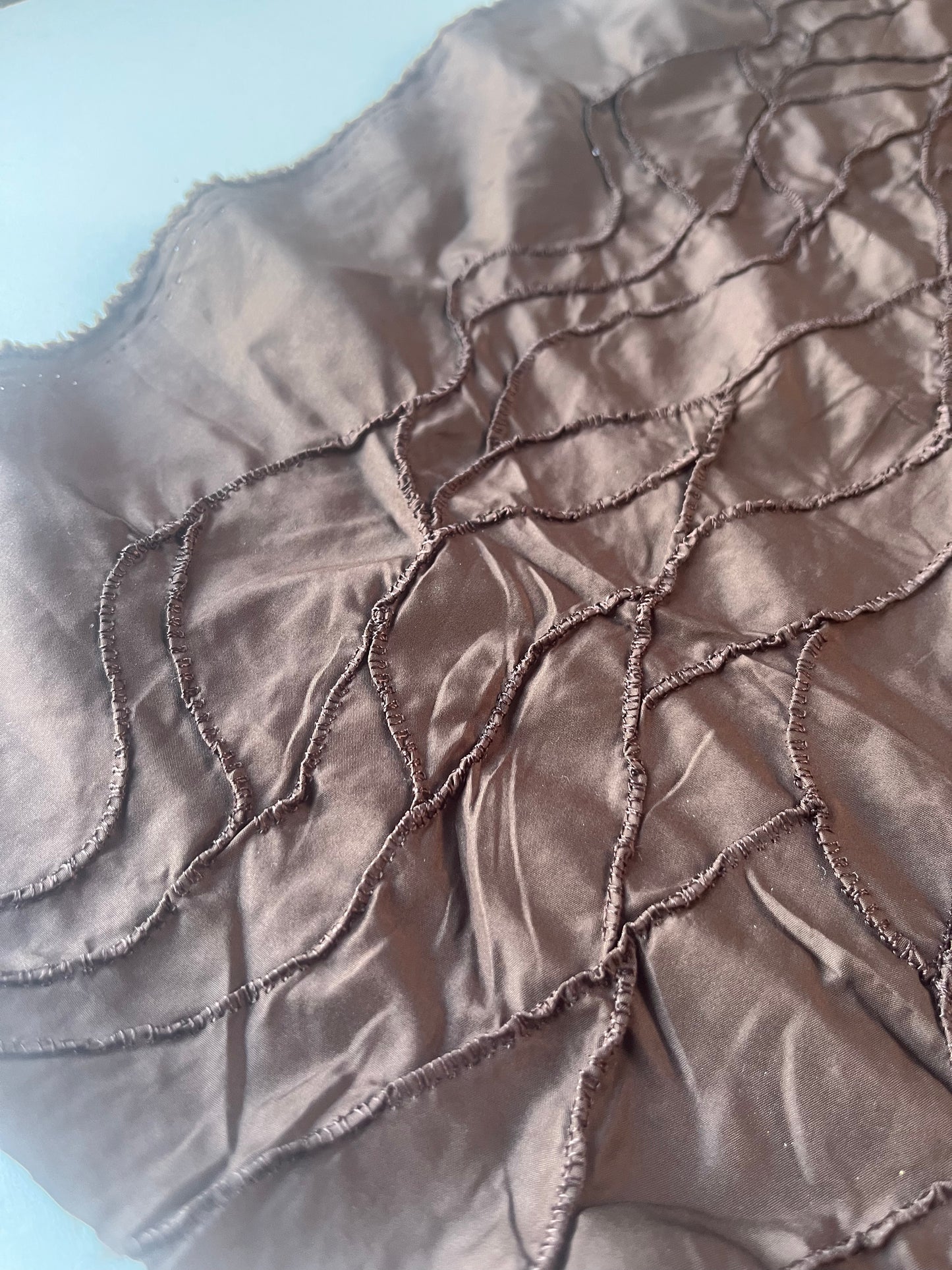 ROSALIE 011 satin with embroidery dark brown