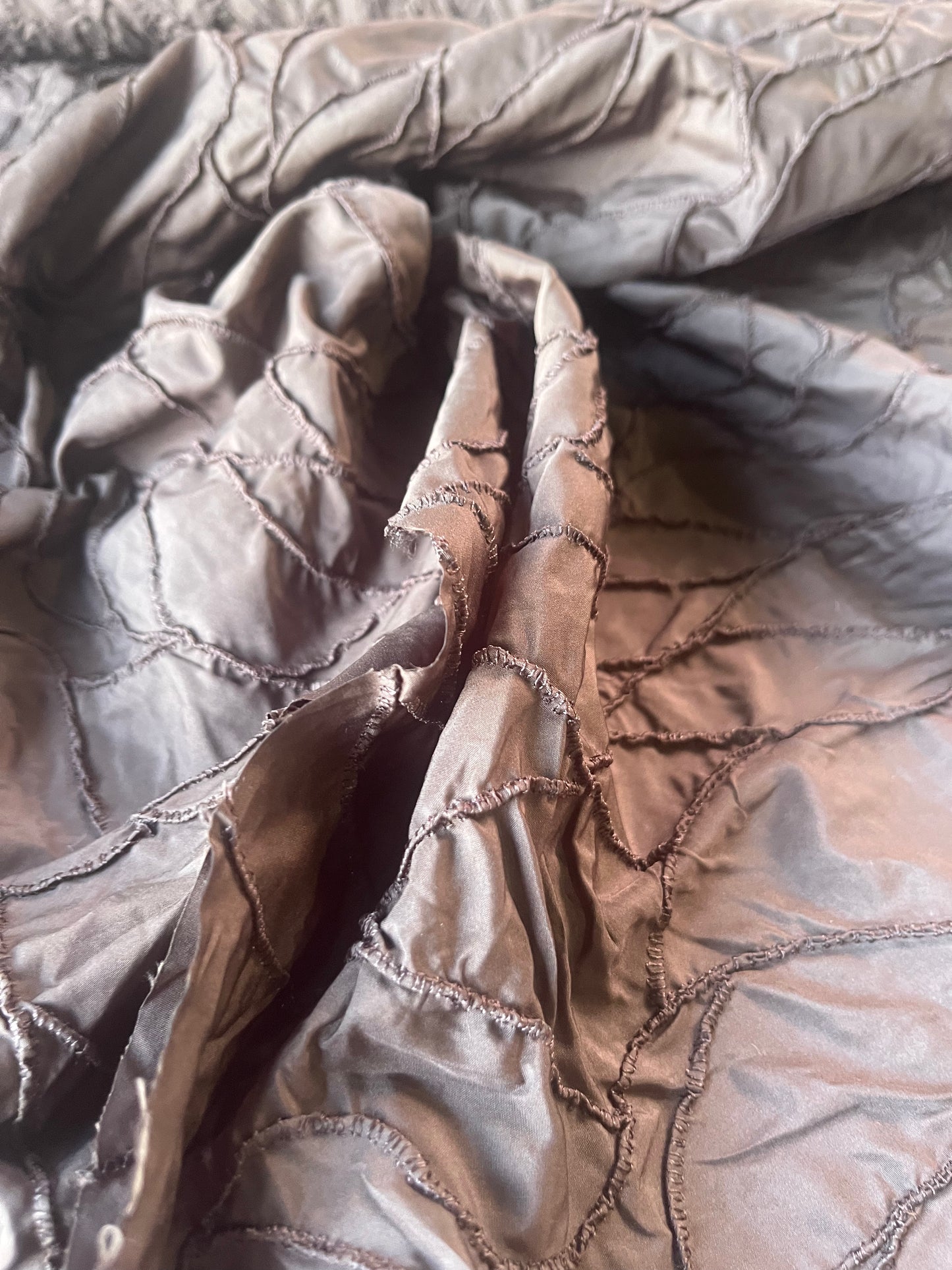 ROSALIE 011 satin with embroidery dark brown