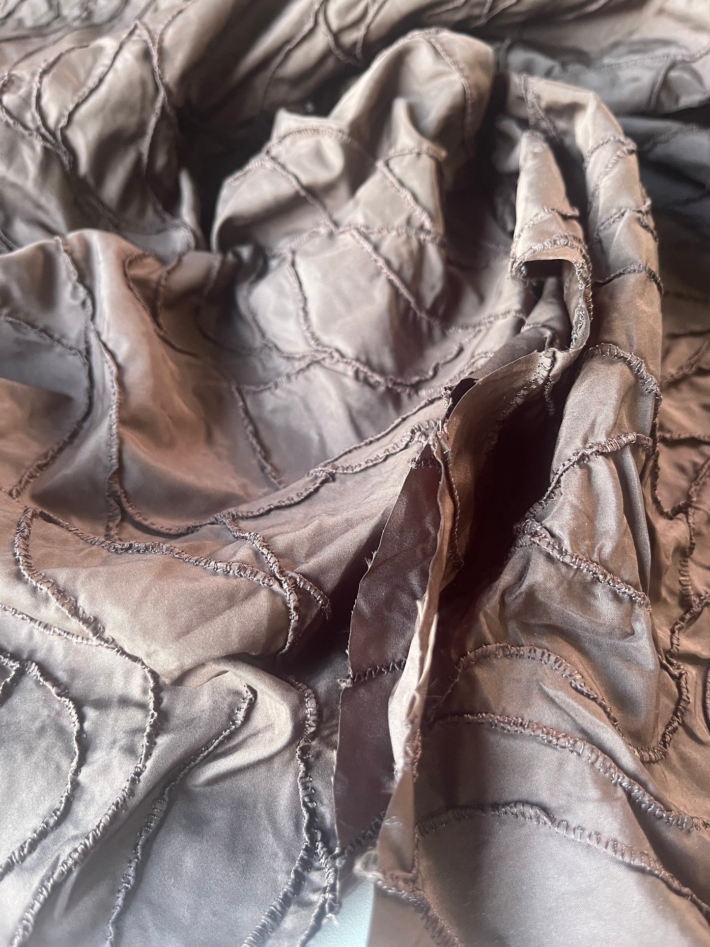 ROSALIE 011 satin with embroidery dark brown