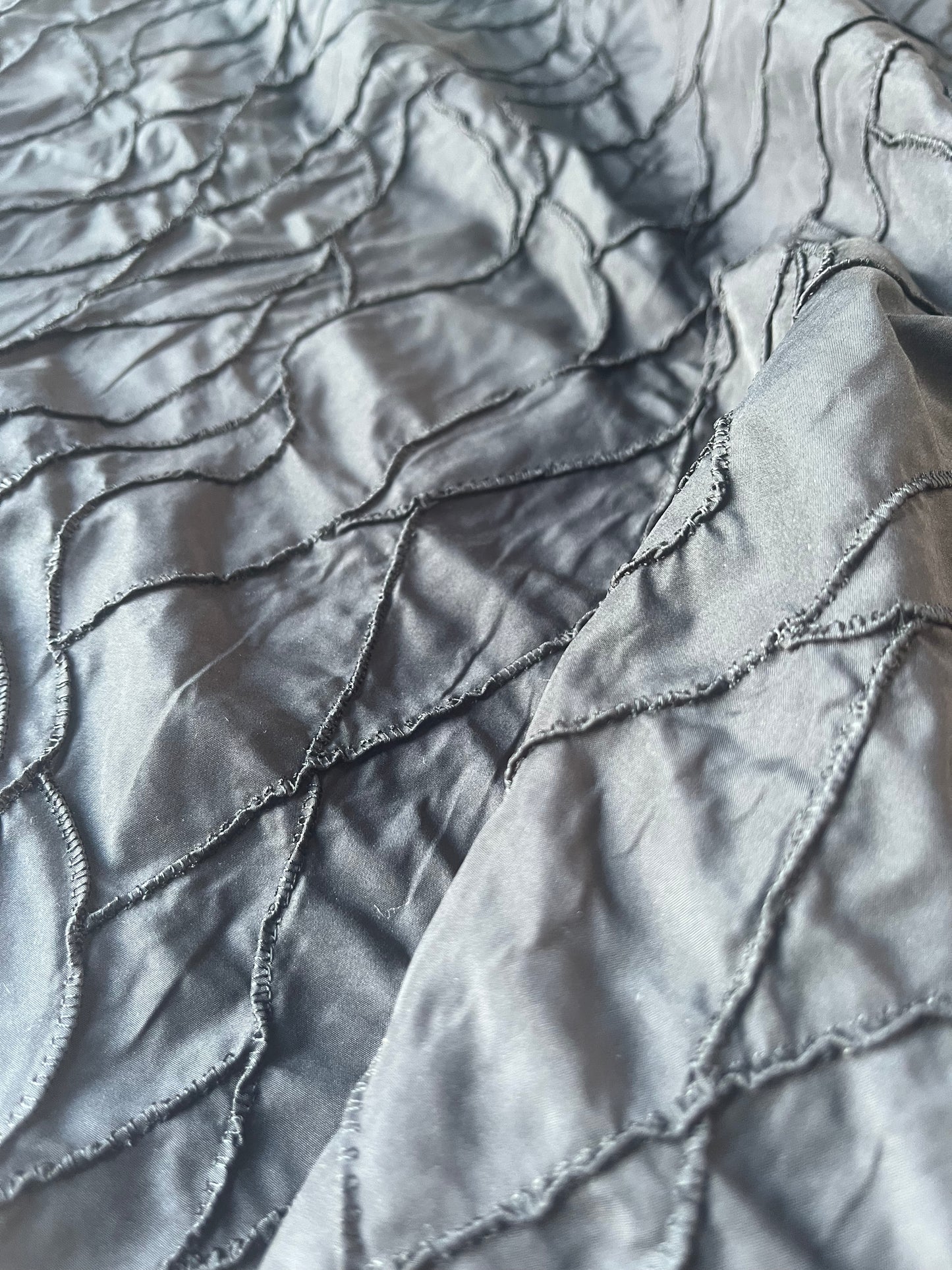 ROSALIE 012 satin with embroidery black