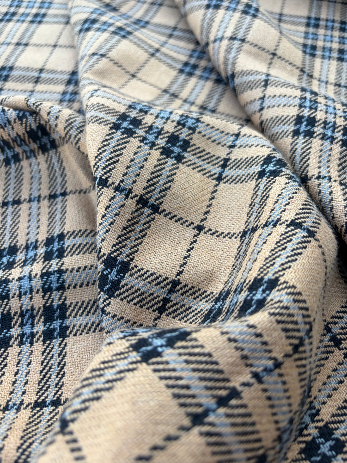 LAUREN 021 camel/black/grey checkered heavy cotton