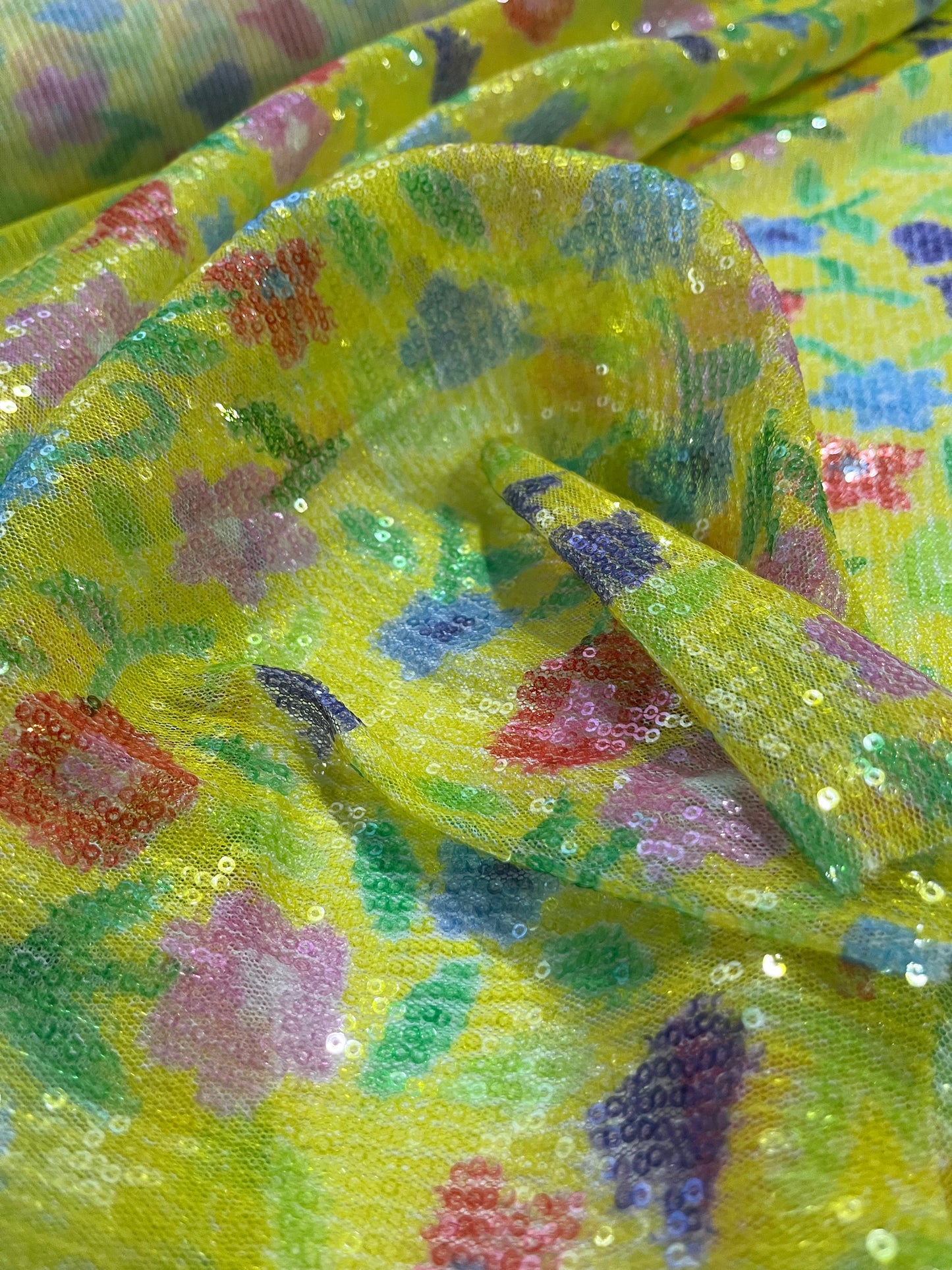 BERNADETTE 015 tulle stretch with sequin flowers