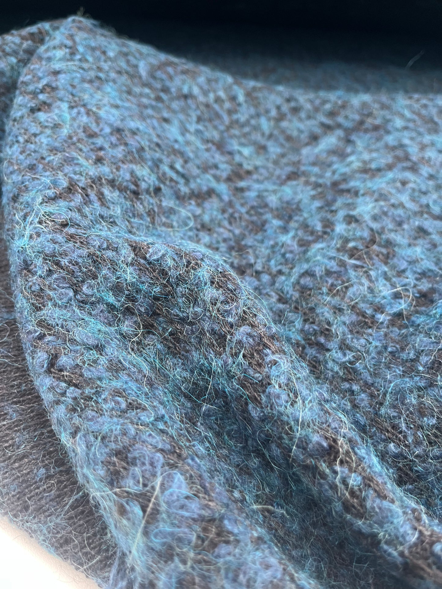 GINA 011 wool tweed indigo/black