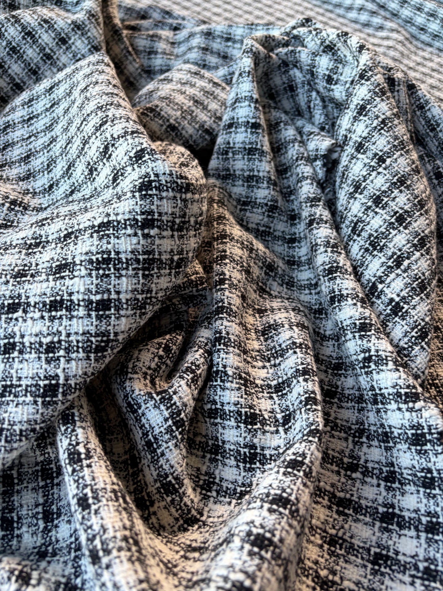 MIA 021 black/white checkered cotton tweed