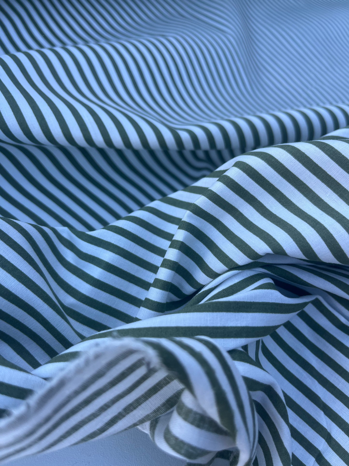 LC STRIPE SOCIETY 001 poplin stretch 4mm khaky stripe