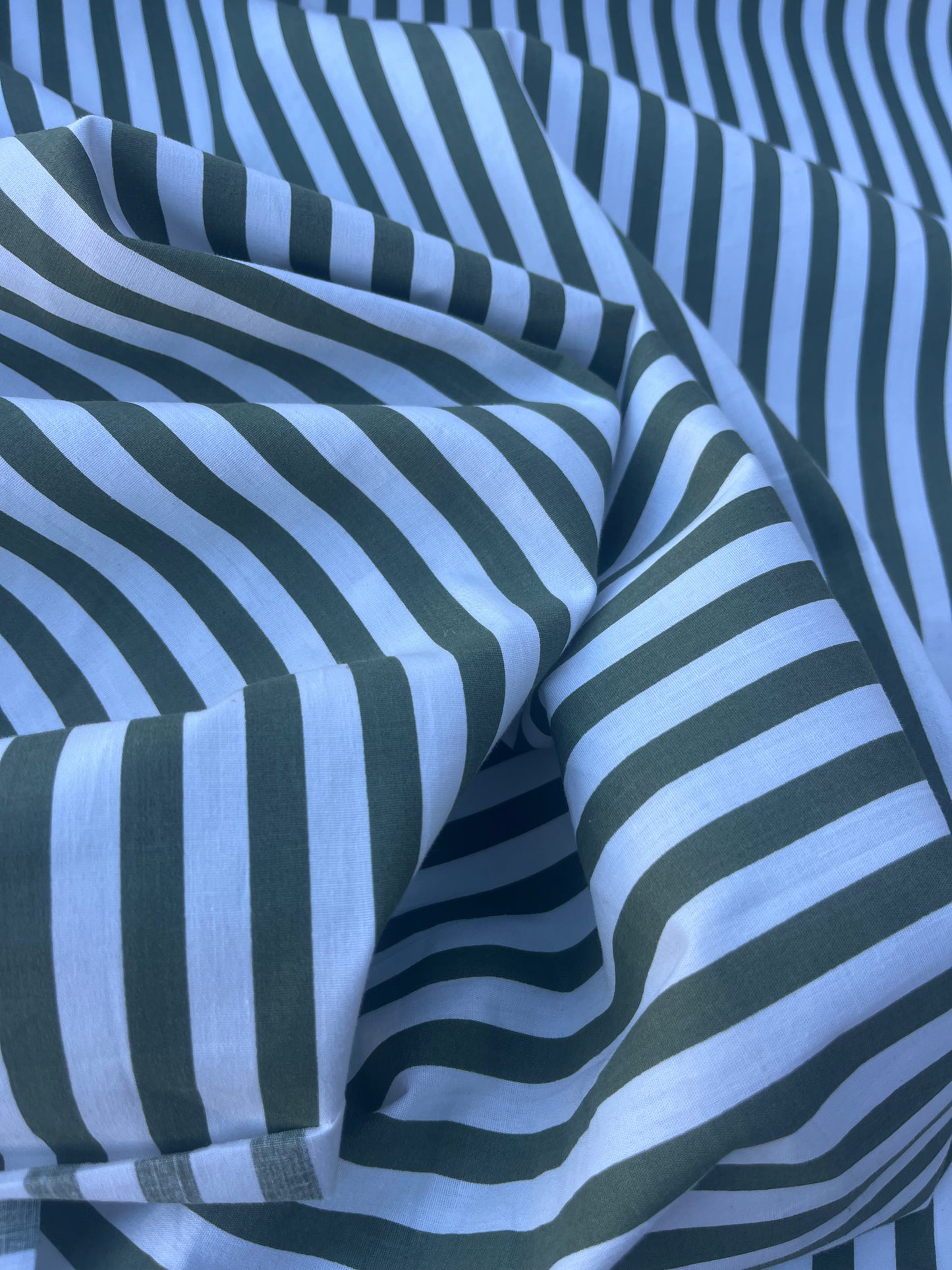 PC STRIPE SOCIETY 002 poplin stretch 8mm khaky stripe