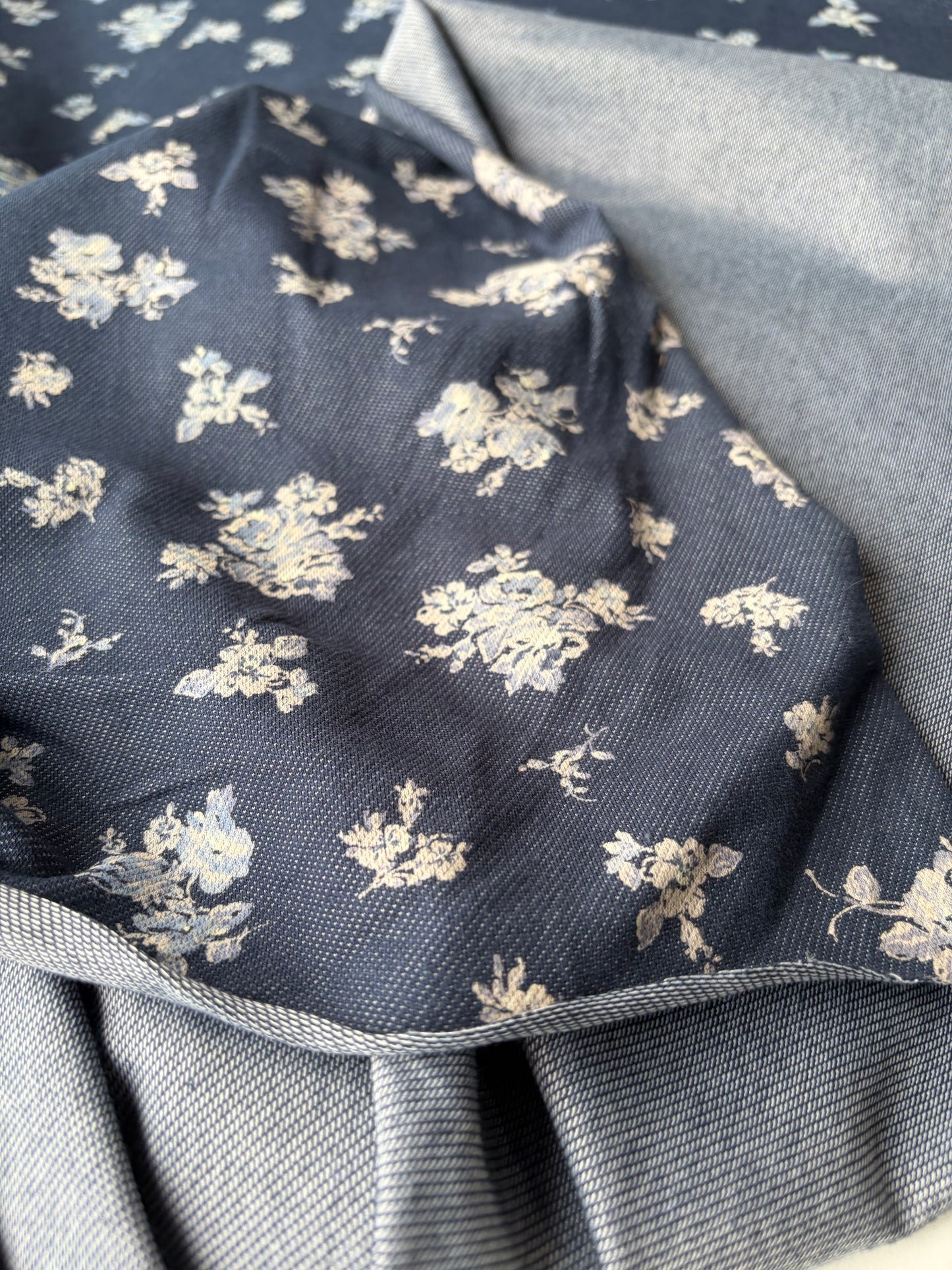 ELENA 008 heavy cotton jersey "jeans with flowers"