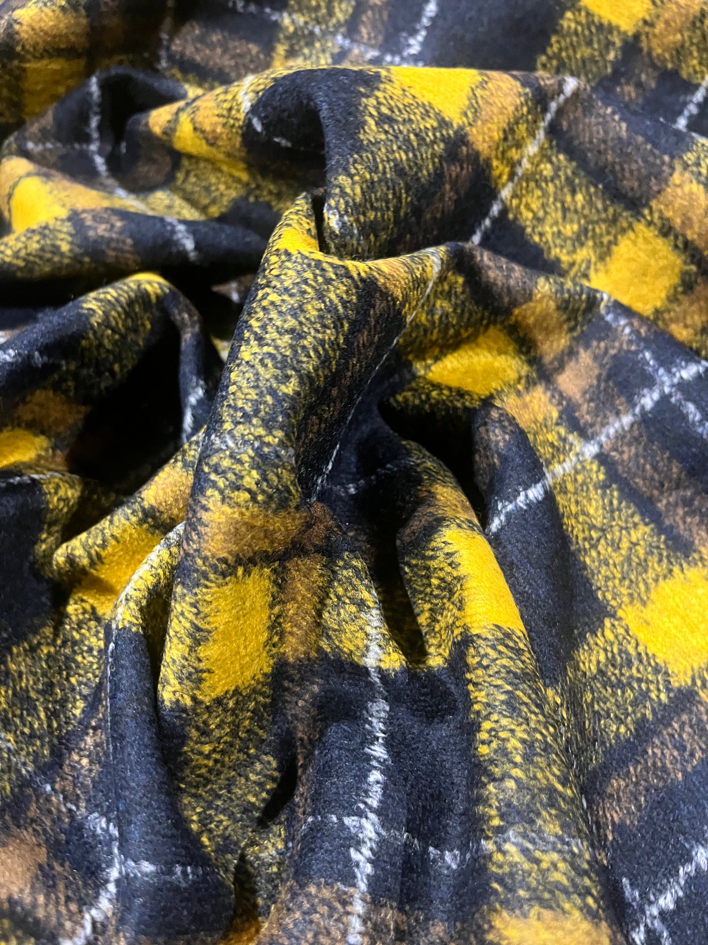 Wooly check navy/yellow