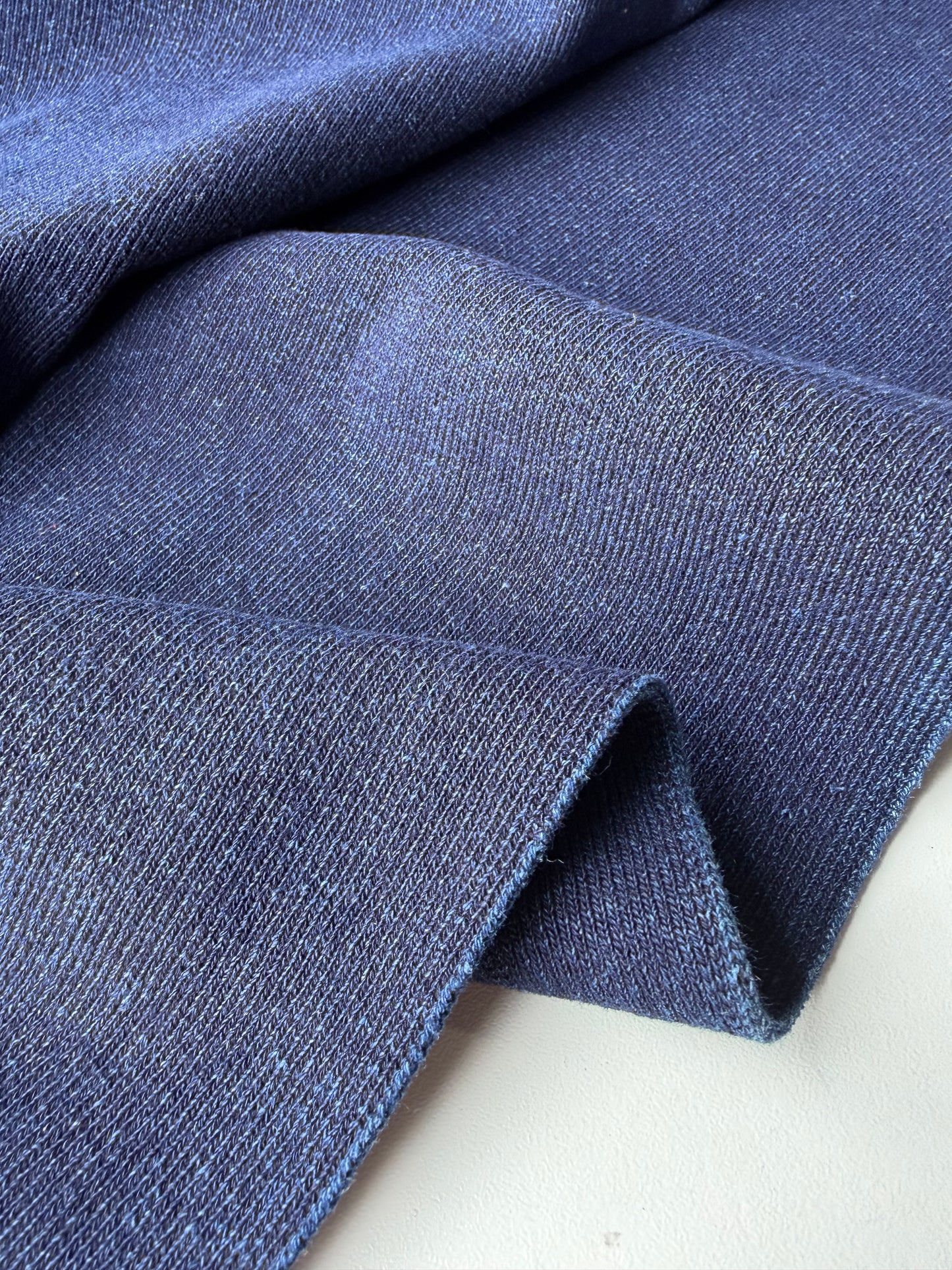 AMI 010 heavy jersey rib indigo dyed