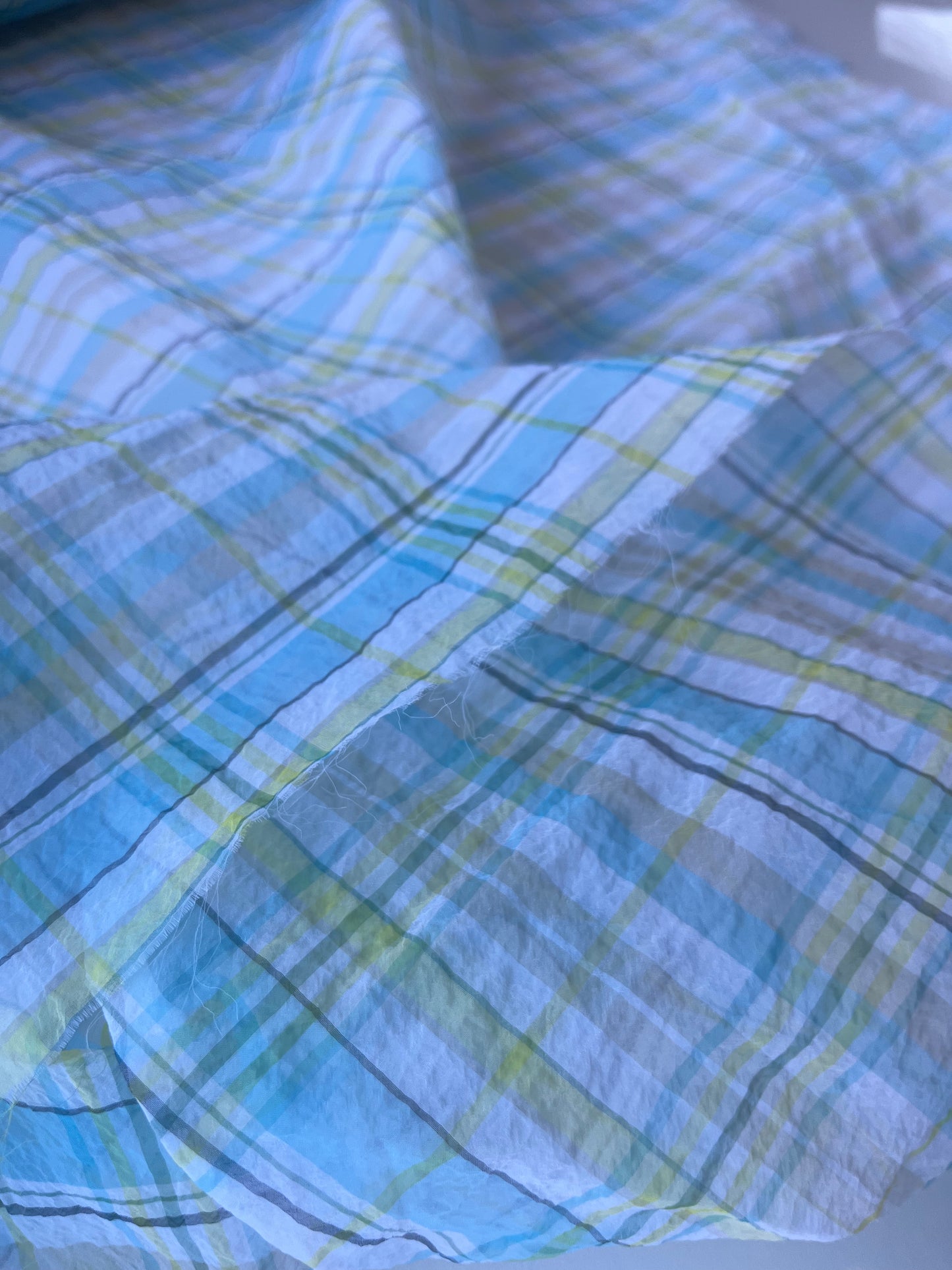 PC KLAAS 020 shiny transparent organza check green