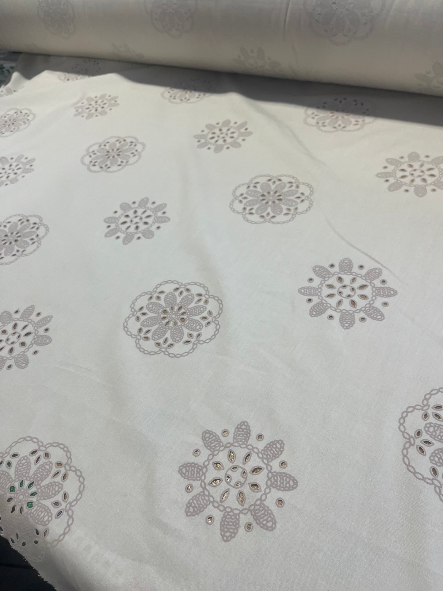 H02 Sangallo cotton stretch lasercut+puff print design 3 sand