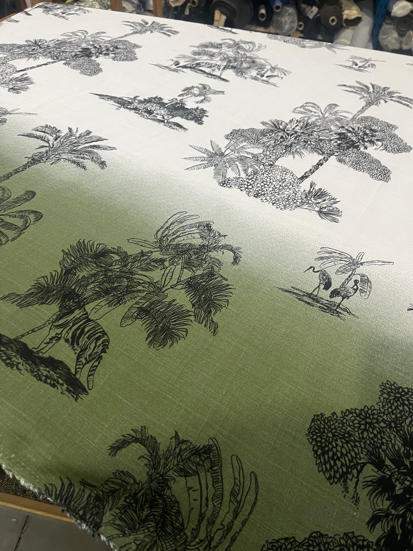 D02 BAPTISTE 008 viscose single border "Palm Beach" green