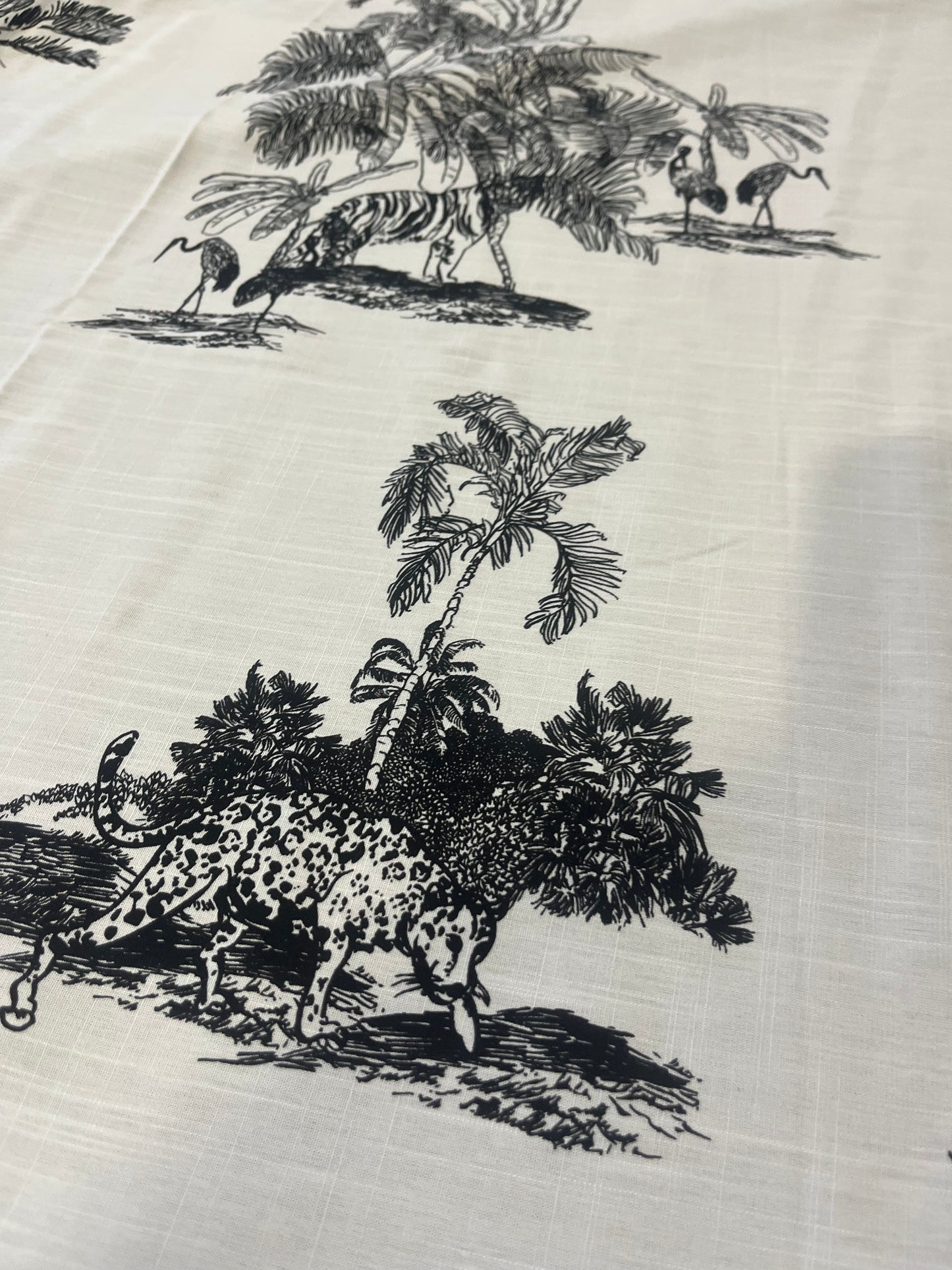 BAPTISTE 012 viscose single border "Palm Beach" black/blue