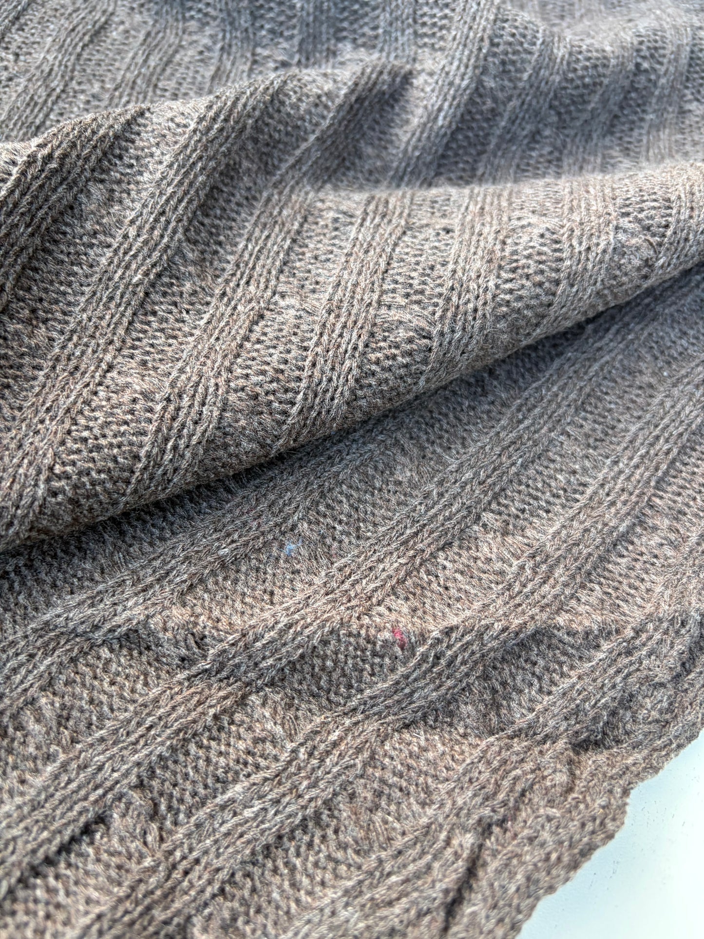 WILD WOOL 021 chocolate cable jersey cotton/wool