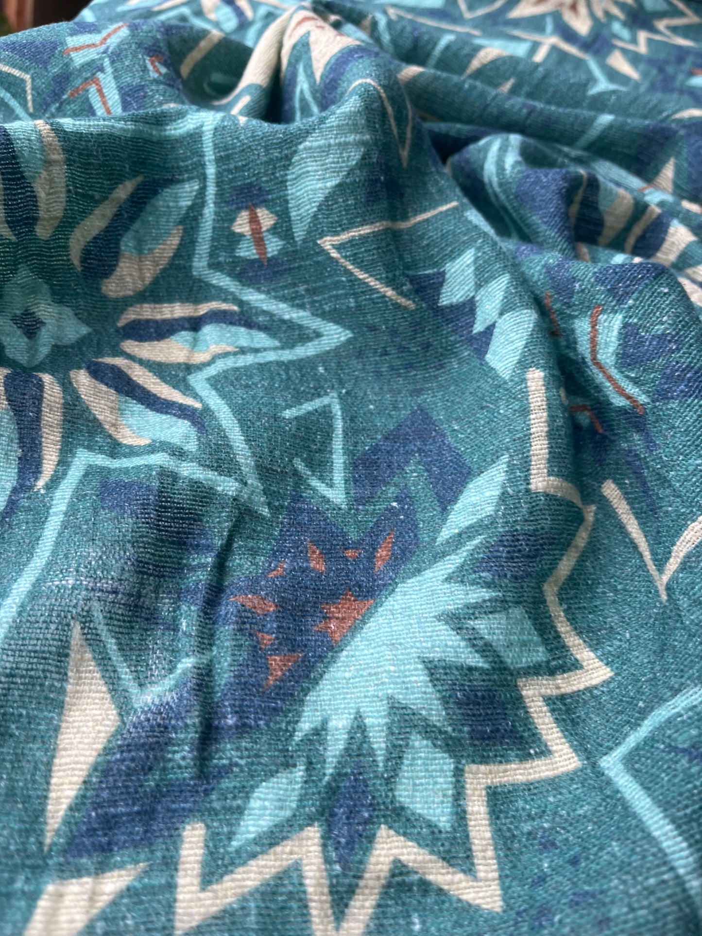 ATHENA 031 gauze crinckle linen geometrical flowers