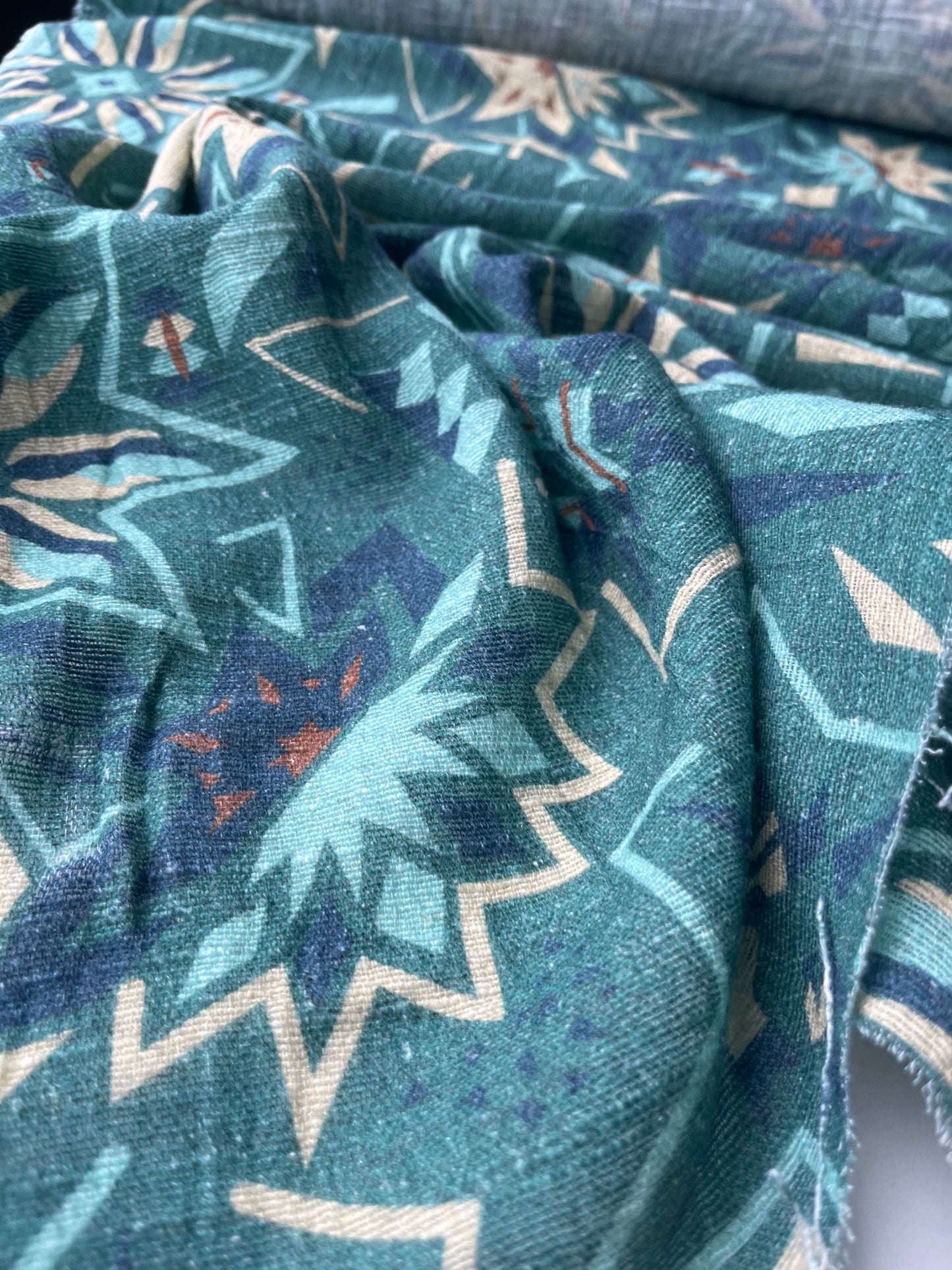 ATHENA 031 gauze crinckle linen geometrical flowers