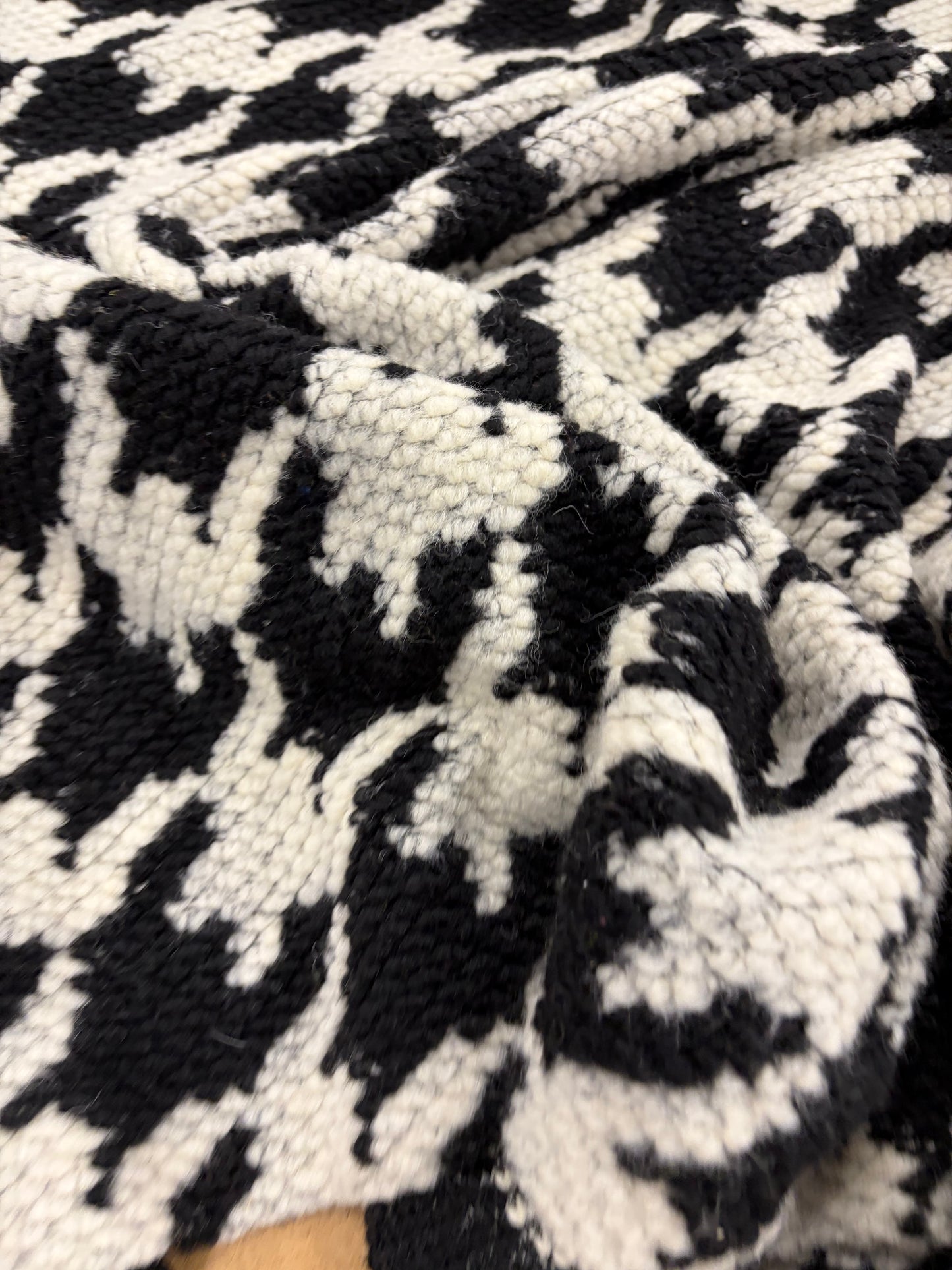 WONKA 009 checkered coat fabric black/white