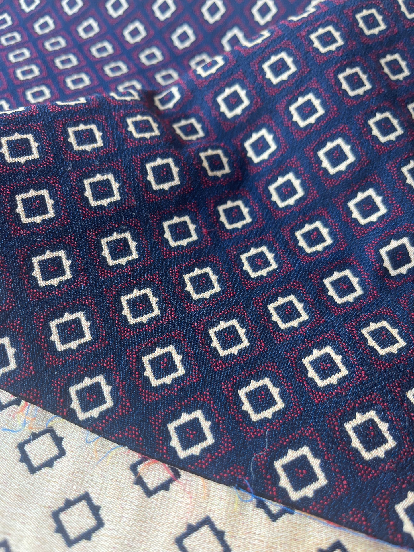 JOSEPHA 005 cotton jacquard navy/red/cream