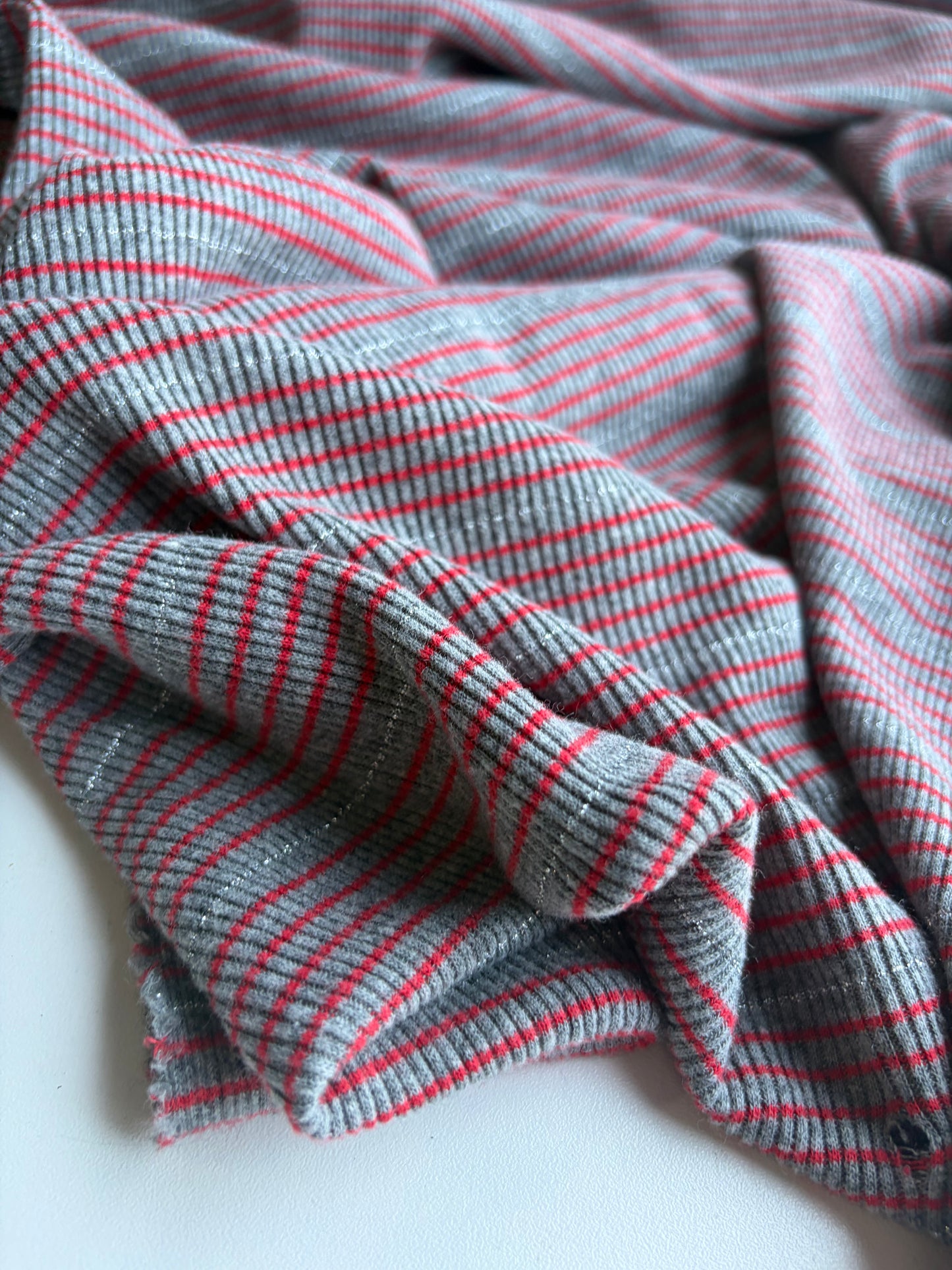 GERMAIN 013 cotton rib stripes with lurex