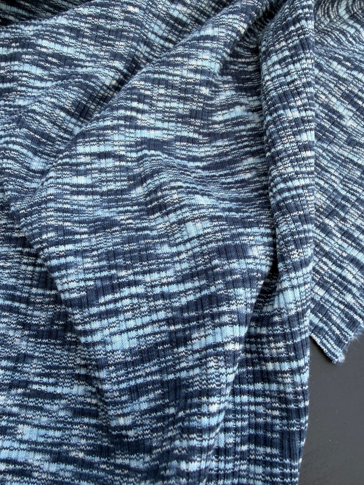 B.ROSE 005 heavy cotton rib space-dye blue