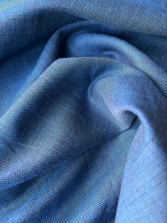 HARVEST SEASON 032 indigo linen panama weave